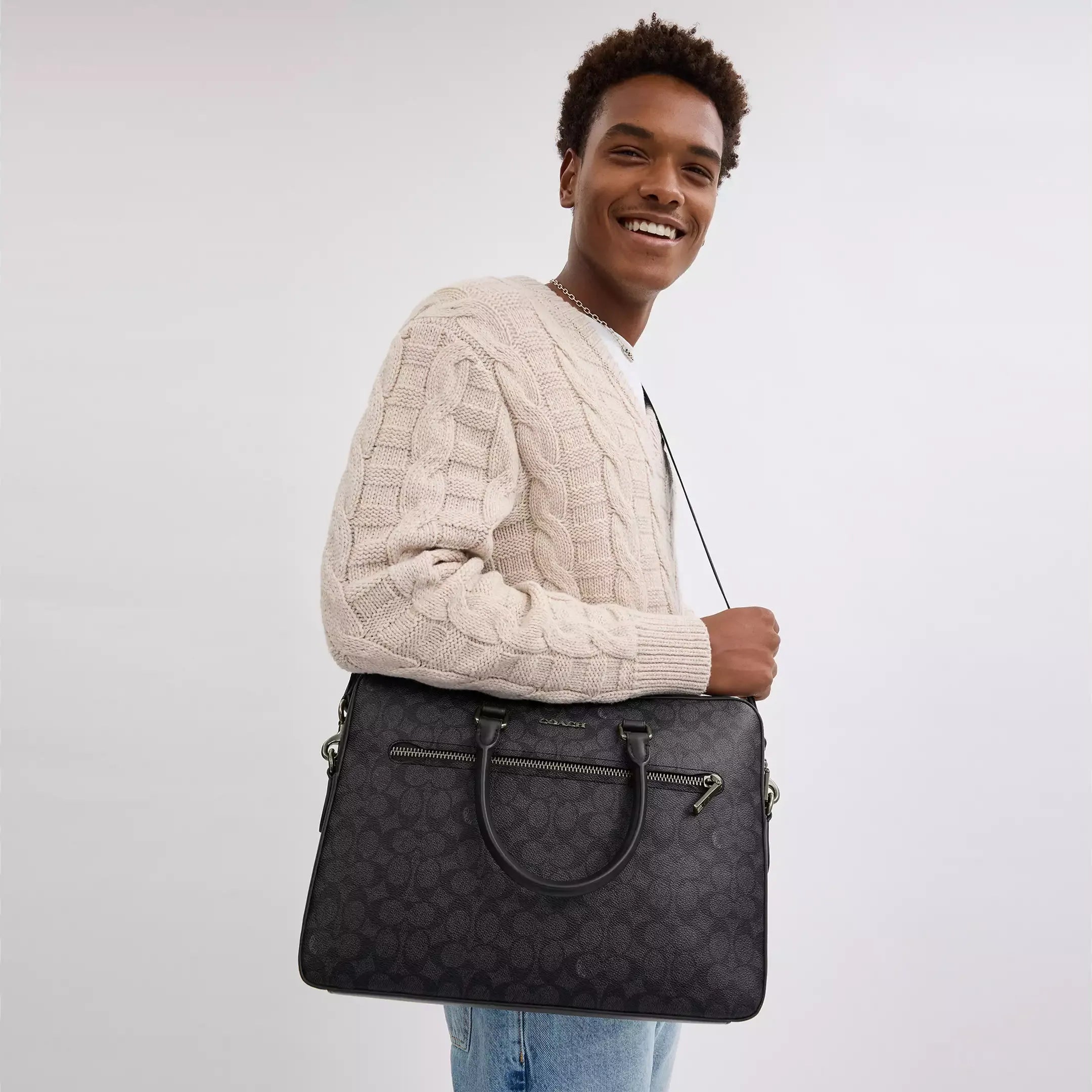 Coach Ethan Slim Brief In Signature Canvas