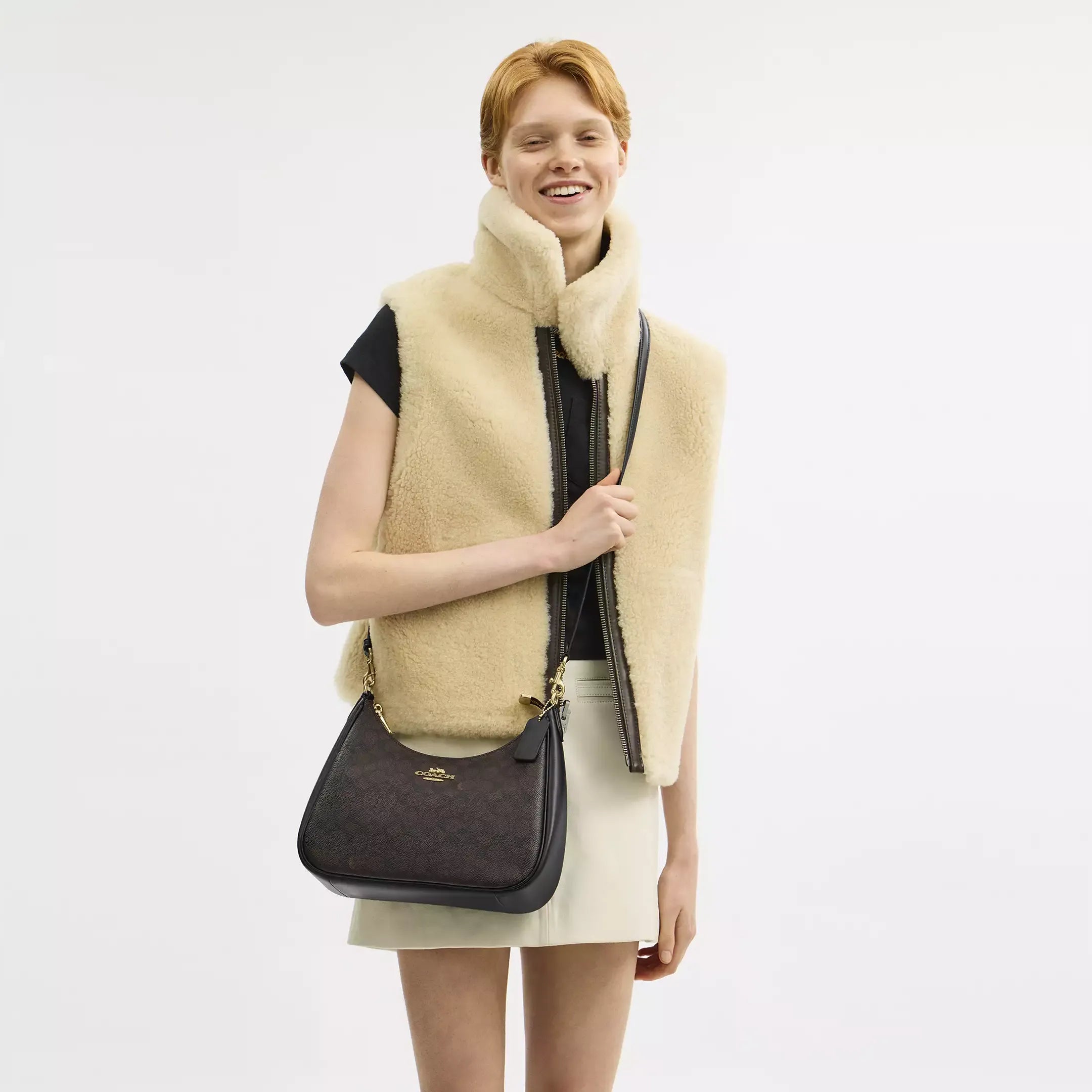 Coach Teri Hobo Bag In Signature Canvas