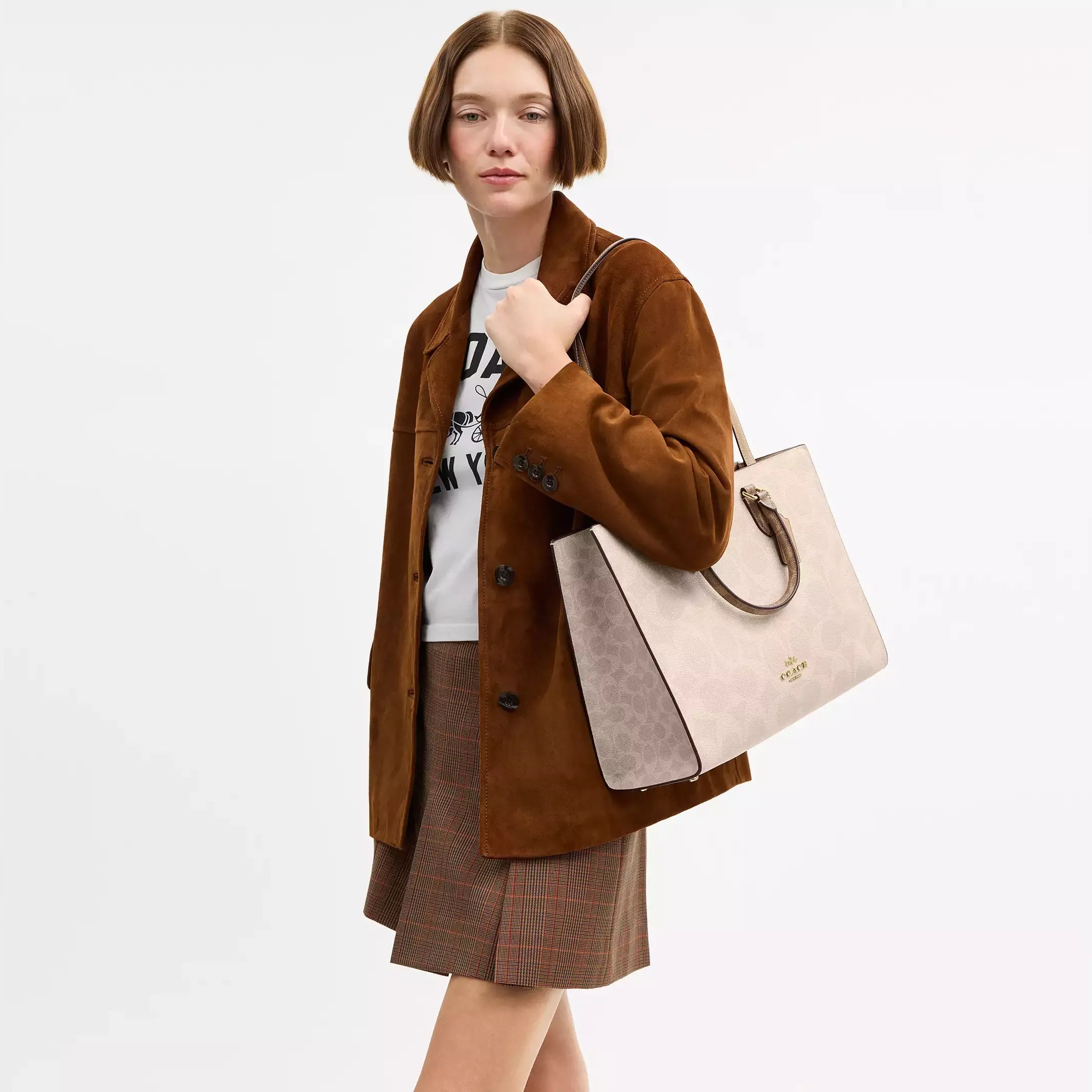 Coach Maggie Tote Bag In Blocked Signature Canvas