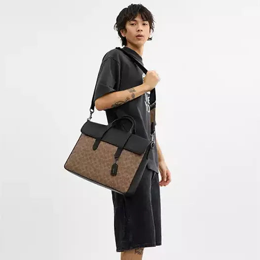 Coach Sullivan Portfolio Brief In Signature Canvas