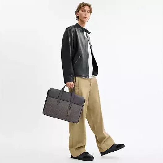 Coach Sullivan Portfolio Brief In Signature Canvas