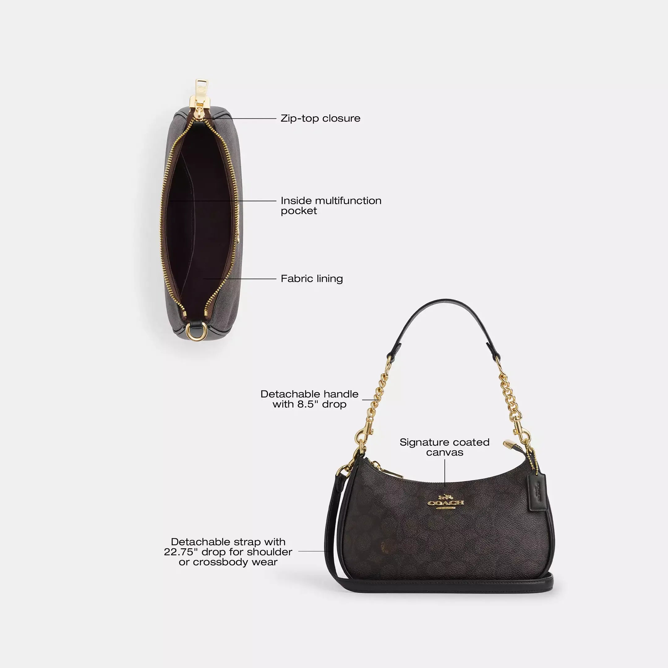 Coach Teri Shoulder Bag In Signature Canvas