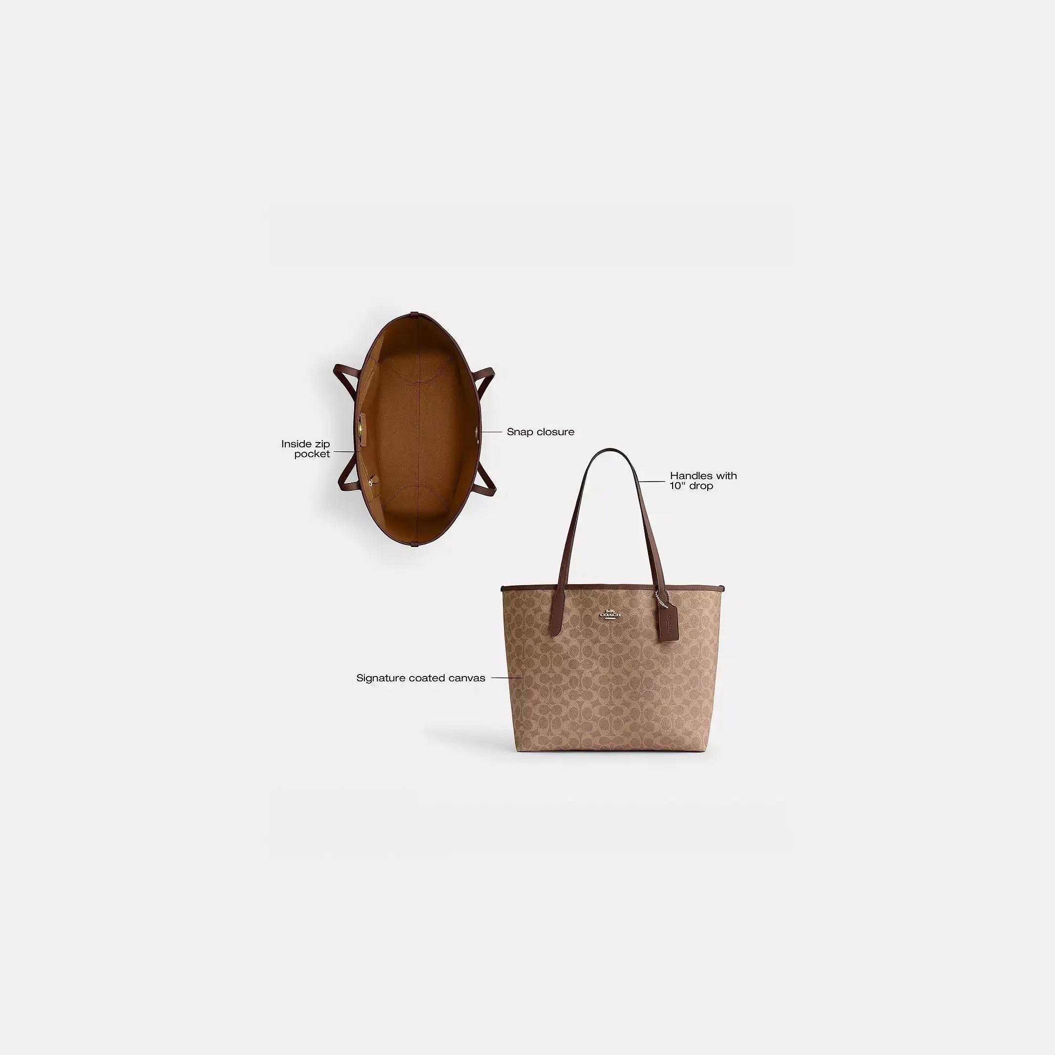 Coach City Tote Bag In Signature Canvas