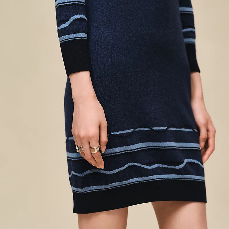 Hermès "Ex-Libris" 3/4-sleeve dress