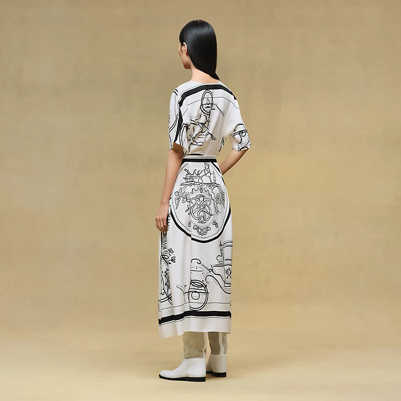 Hermès "Ex-Libris a Main Levee" caftan