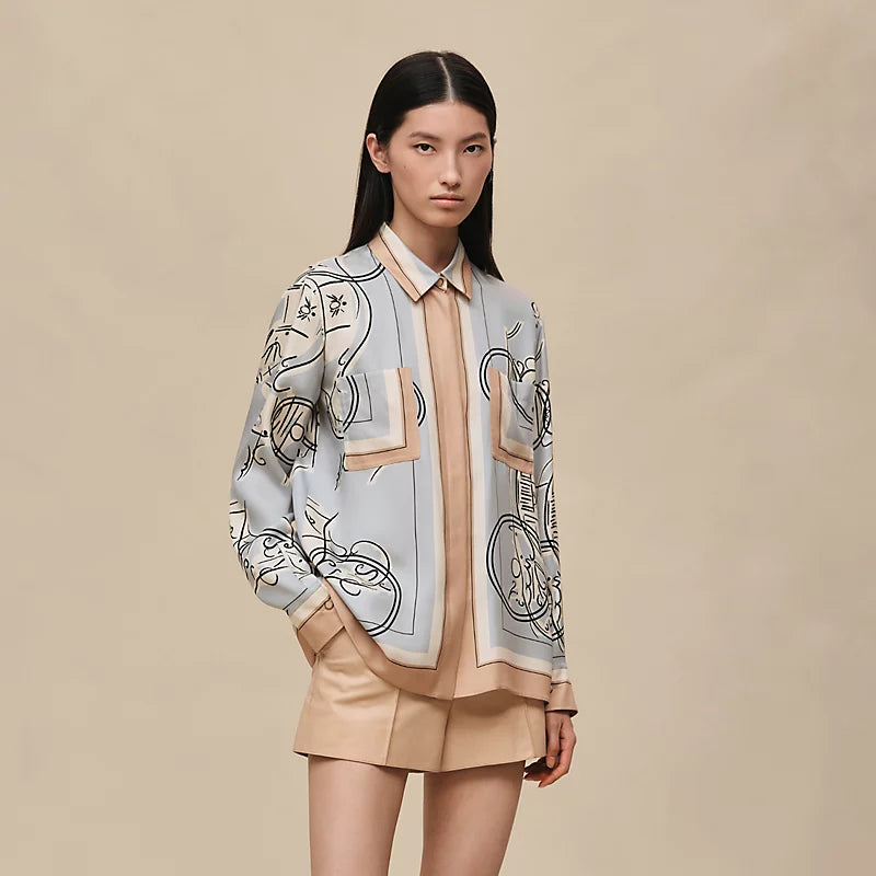 Hermès "Ex-Libris a Main Levee" classic shirt