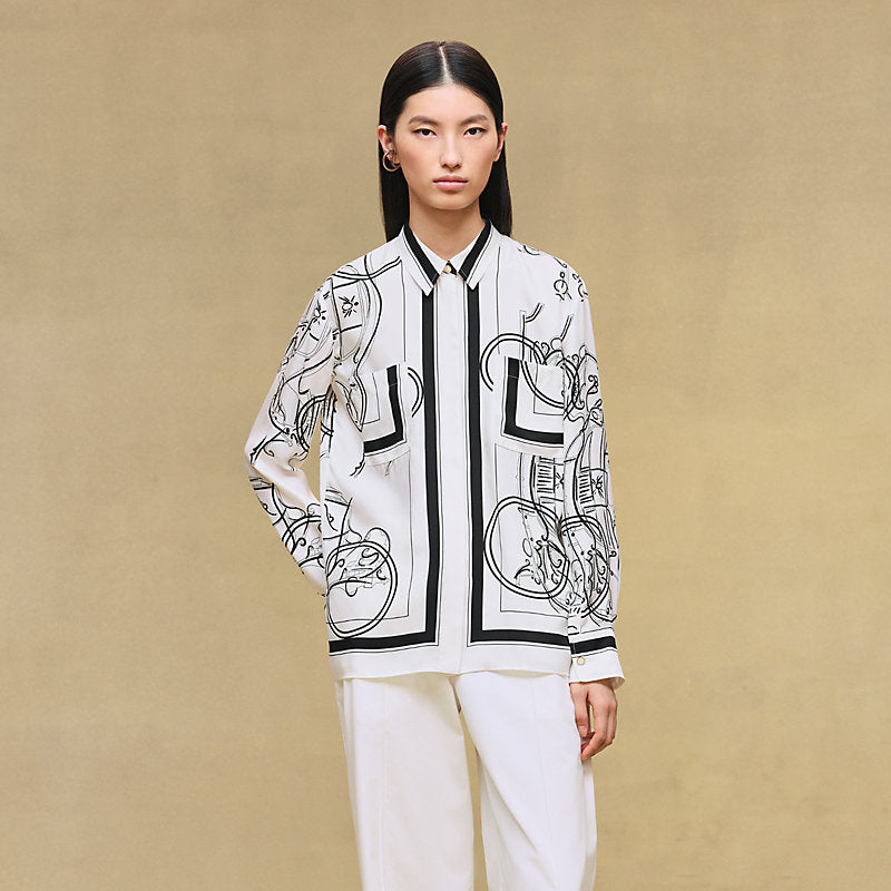 Hermès "Ex-Libris a Main Levee" classic shirt