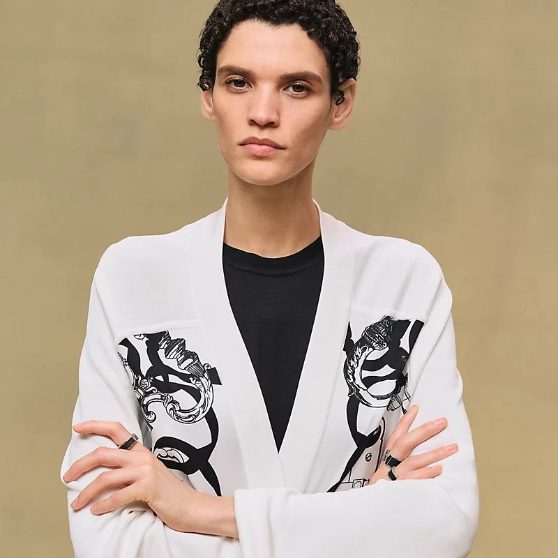 Hermès "Ferronnerie Remix" long-sleeve twillaine cardigan