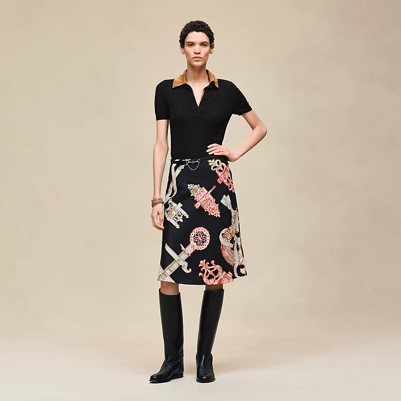 Hermès "Ferronnerie Remix" slanted skirt