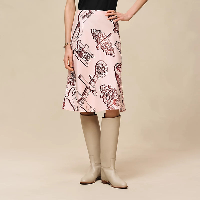 Hermès "Ferronnerie Remix" slanted skirt