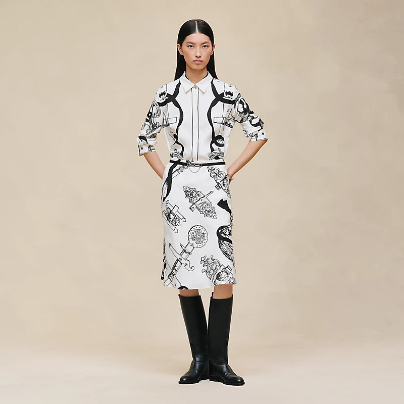 Hermès "Ferronnerie Remix" slanted skirt