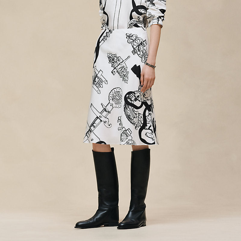 Hermès "Ferronnerie Remix" slanted skirt
