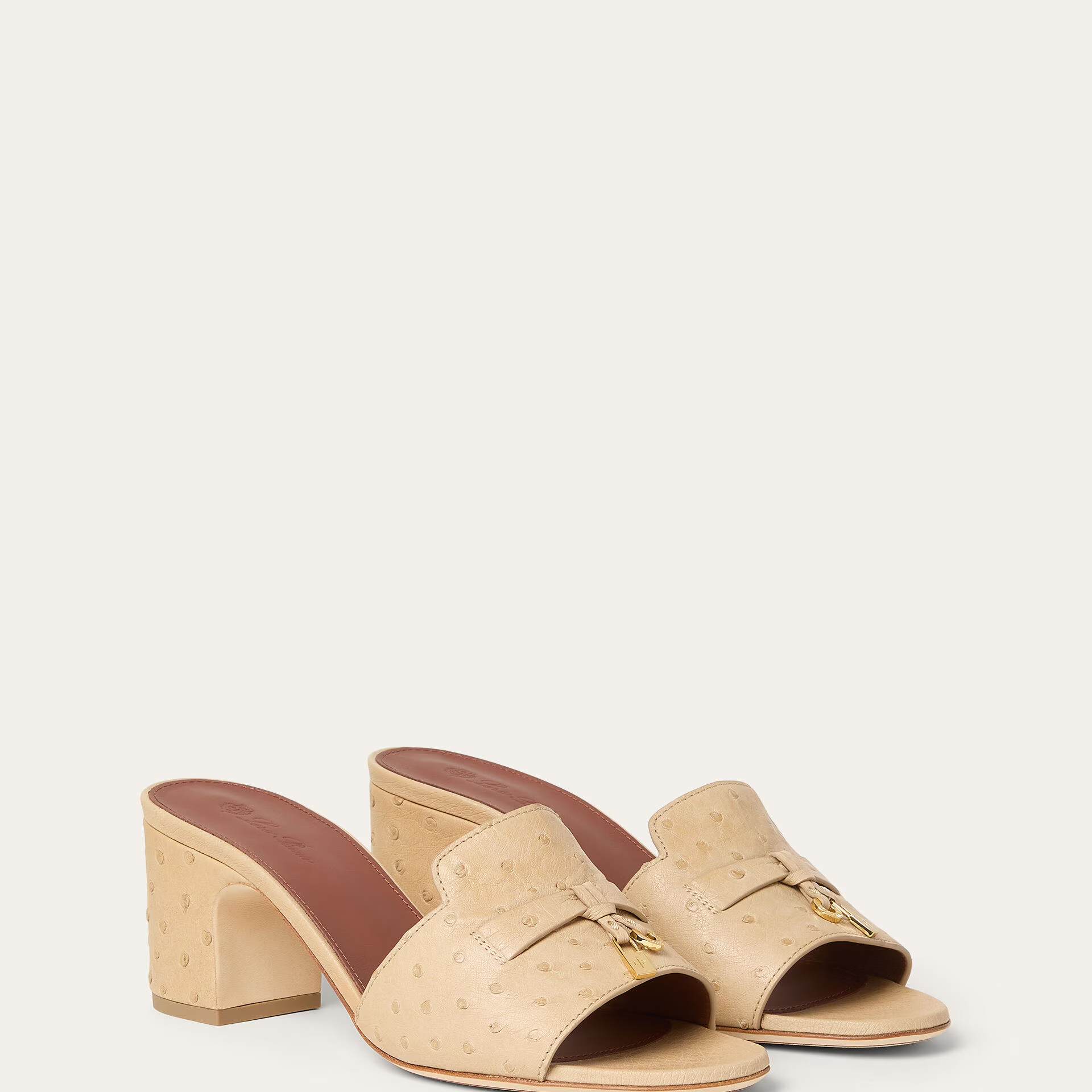 Loro Piana Summer Charms Sandal in Ostrich Leather