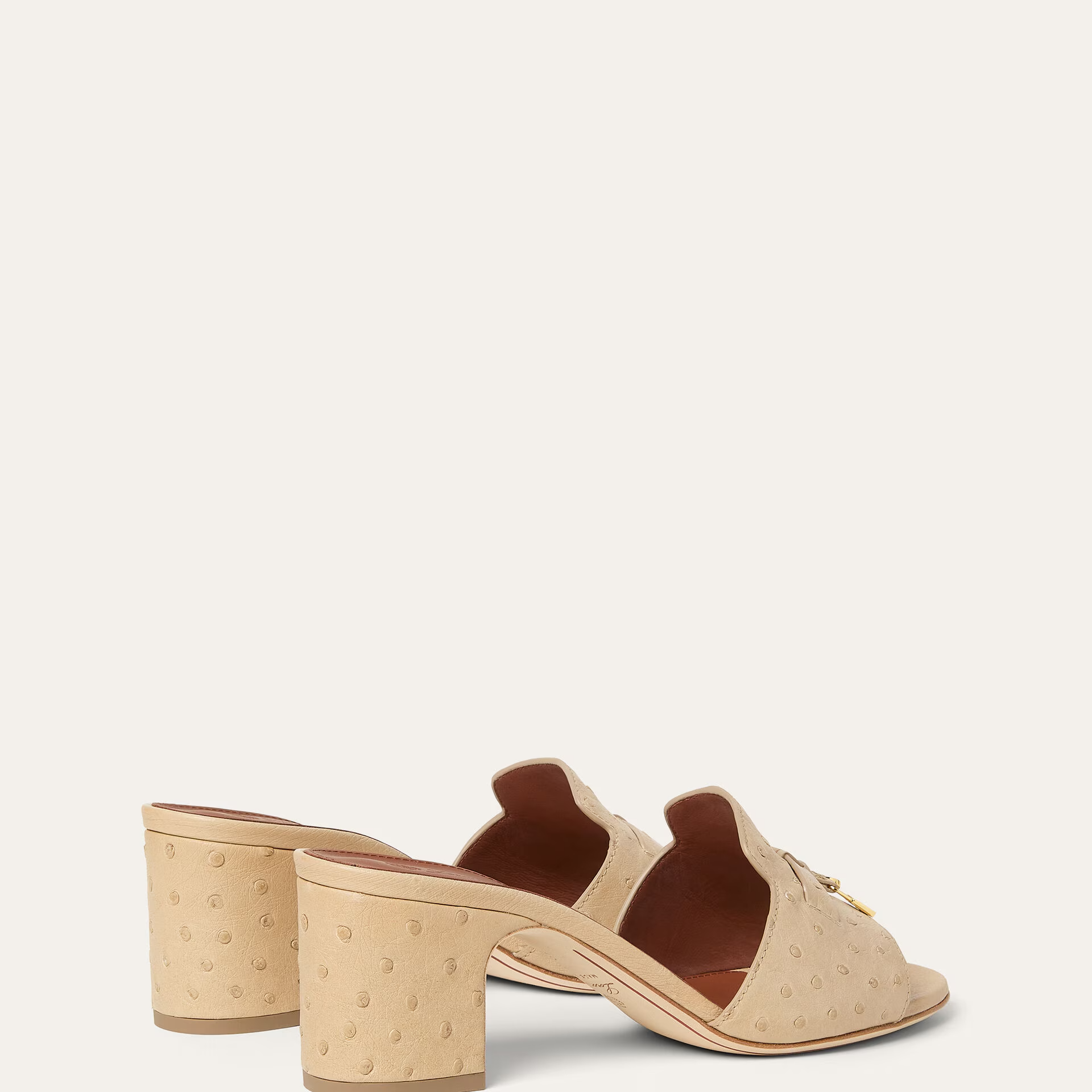 Loro Piana Summer Charms Sandal in Ostrich Leather