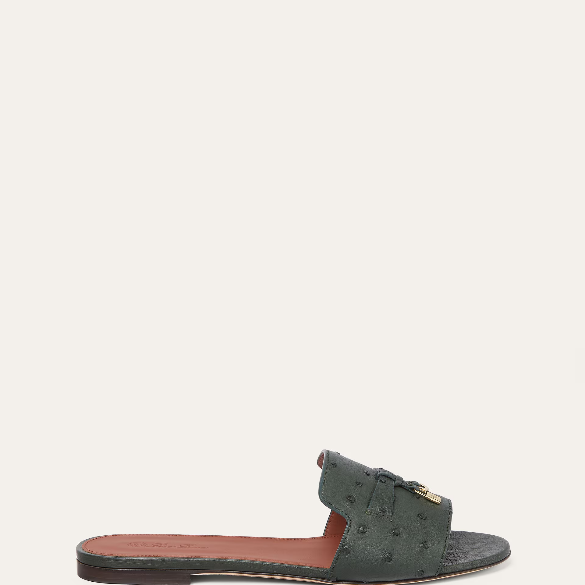 Loro Piana Summer Charms Sandal in Ostrich Leather