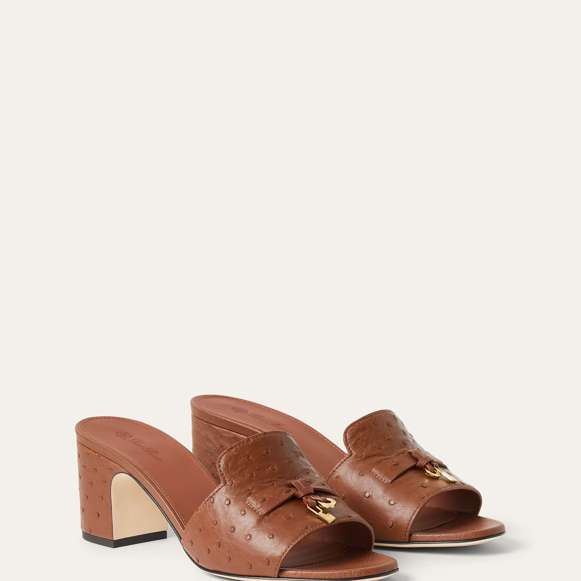 Loro Piana Summer Charms Sandal in Ostrich Leather