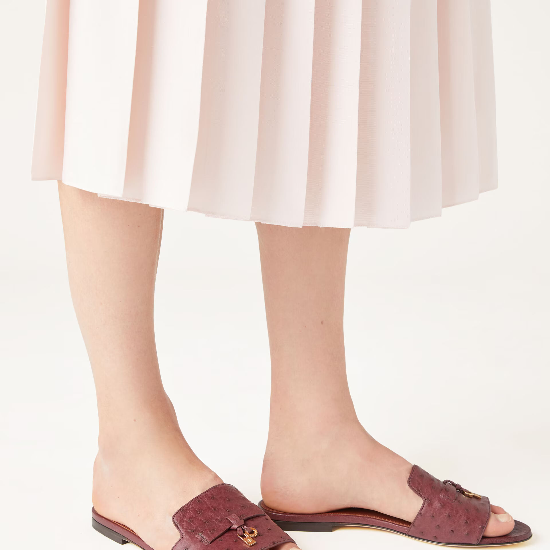 Loro Piana Summer Charms Sandal in Ostrich Leather