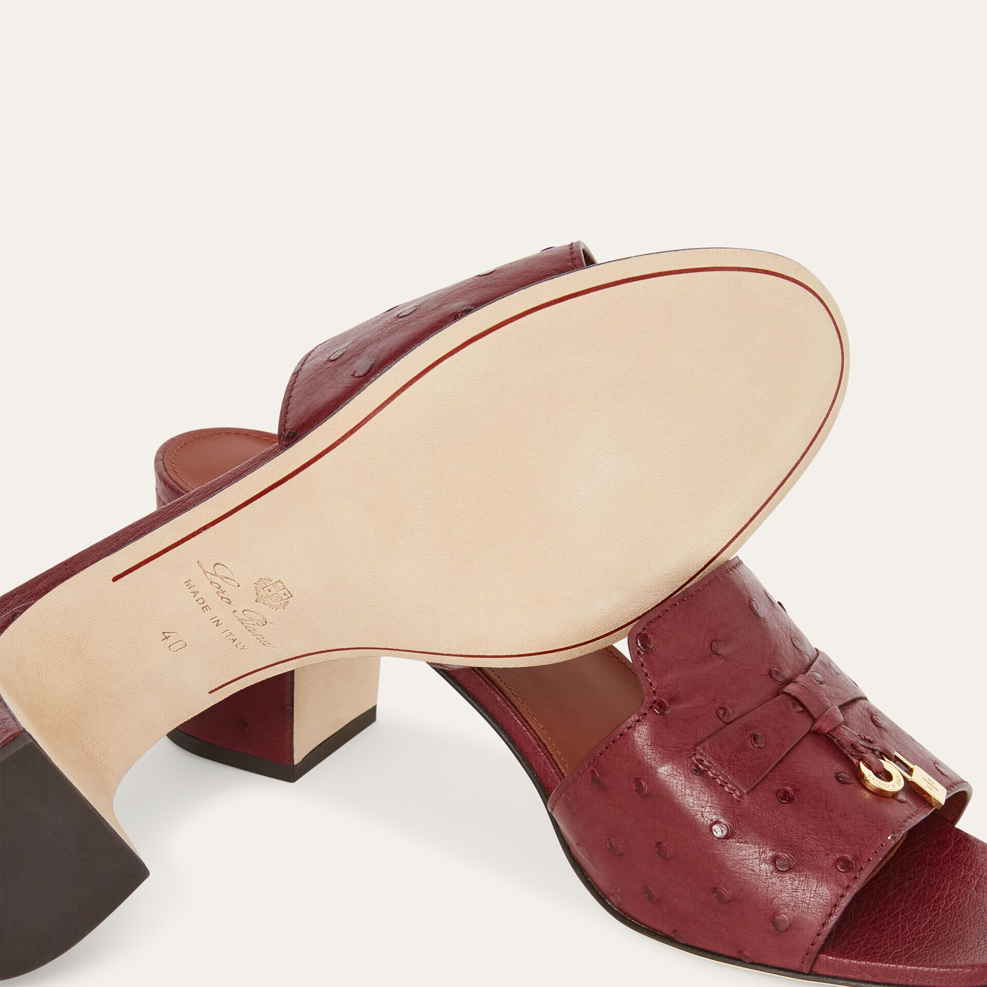 Loro Piana Summer Charms Sandal in Ostrich Leather