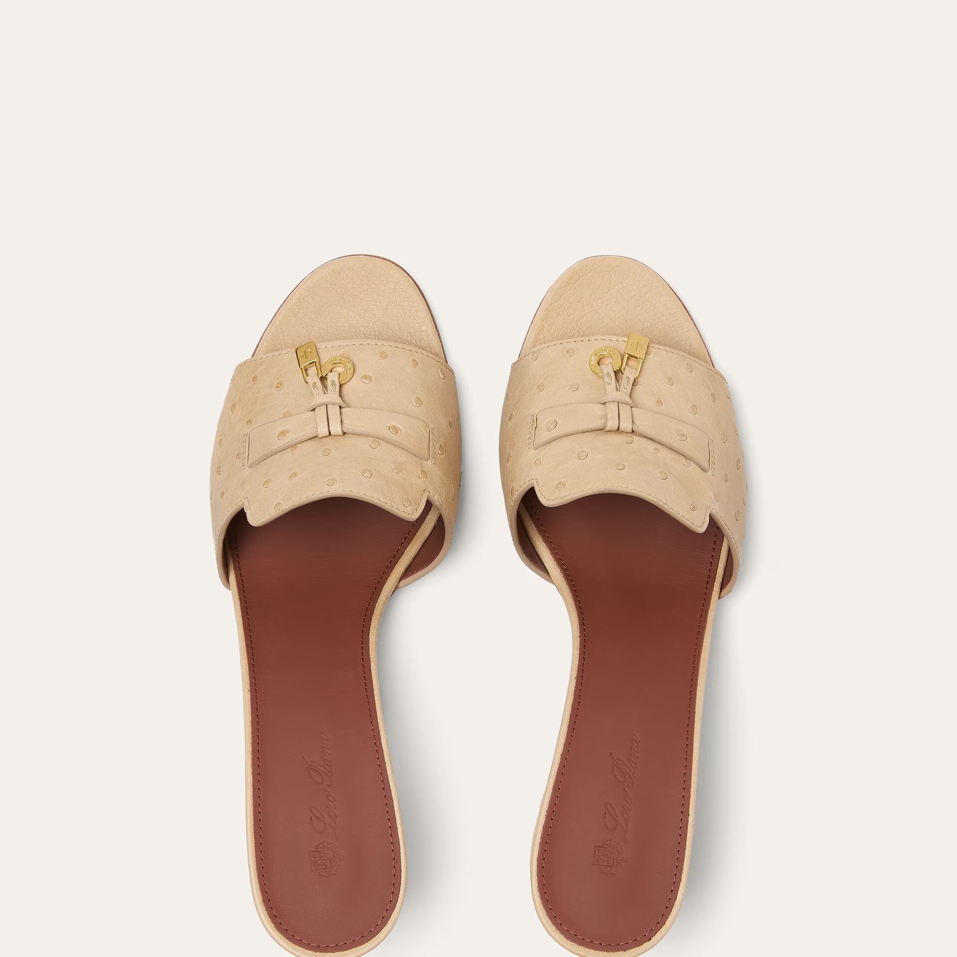 Loro Piana Summer Charms Sandal in Ostrich Leather