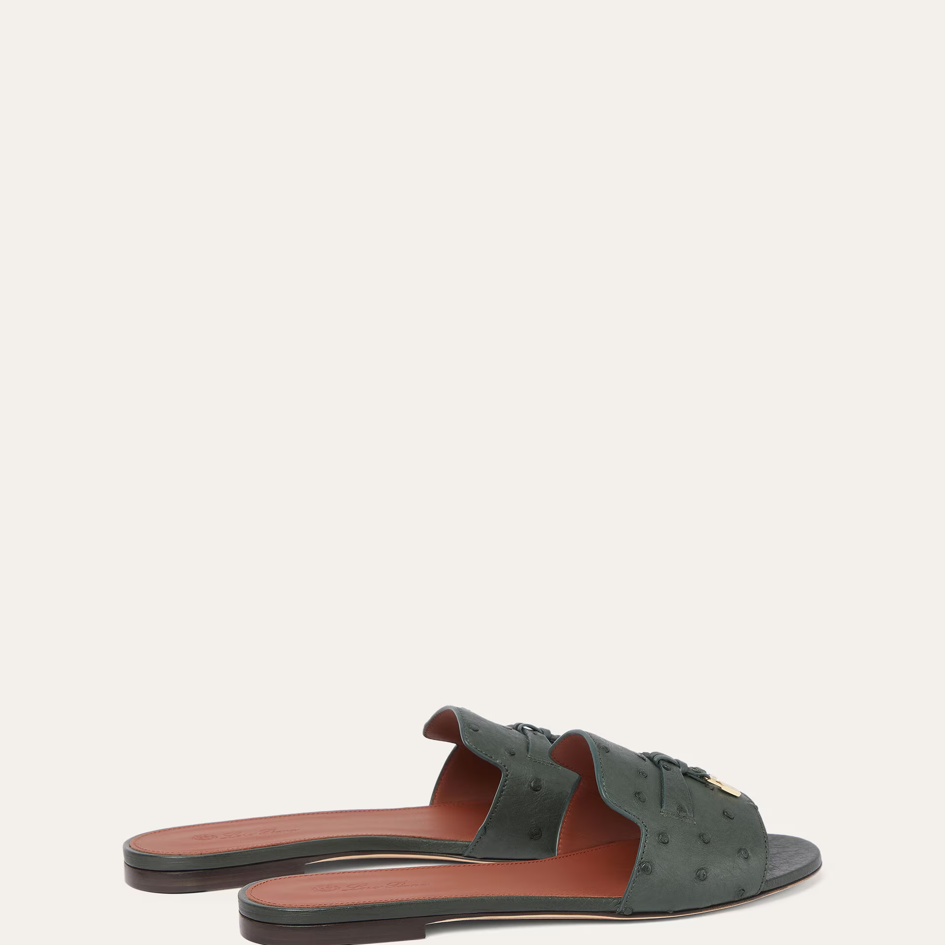 Loro Piana Summer Charms Sandal in Ostrich Leather