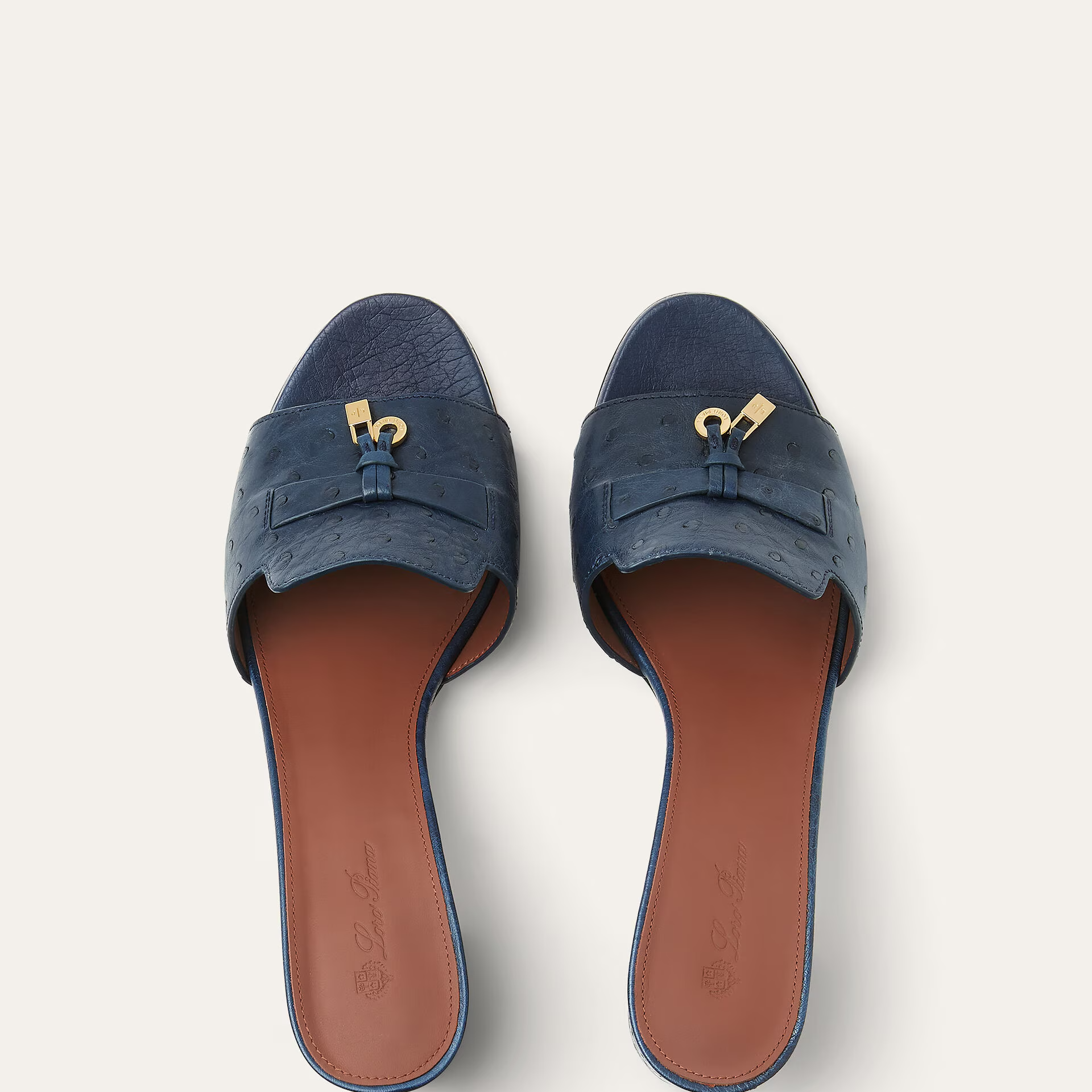 Loro Piana Summer Charms Sandal in Ostrich Leather