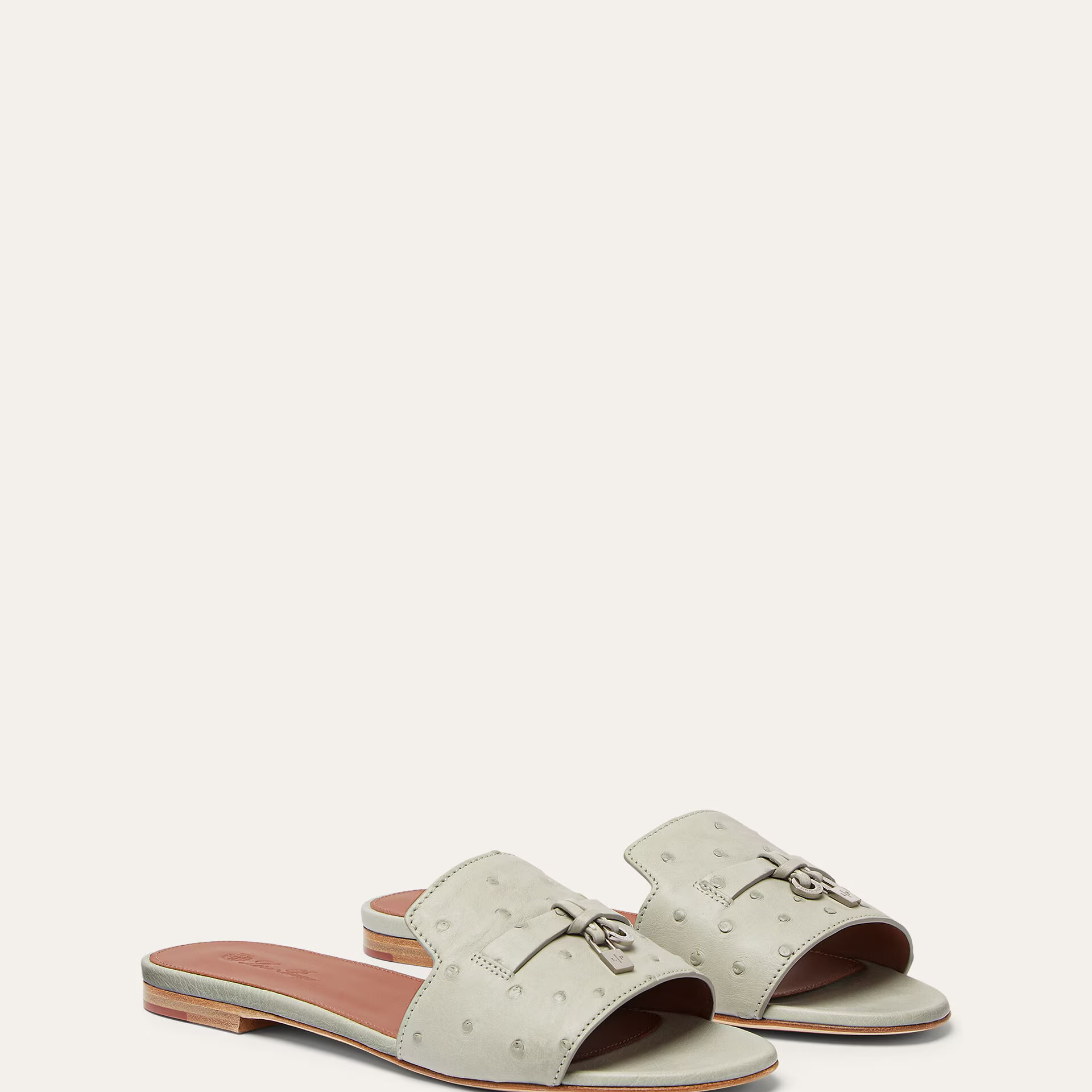 Loro Piana Summer Charms Sandal in Ostrich Leather