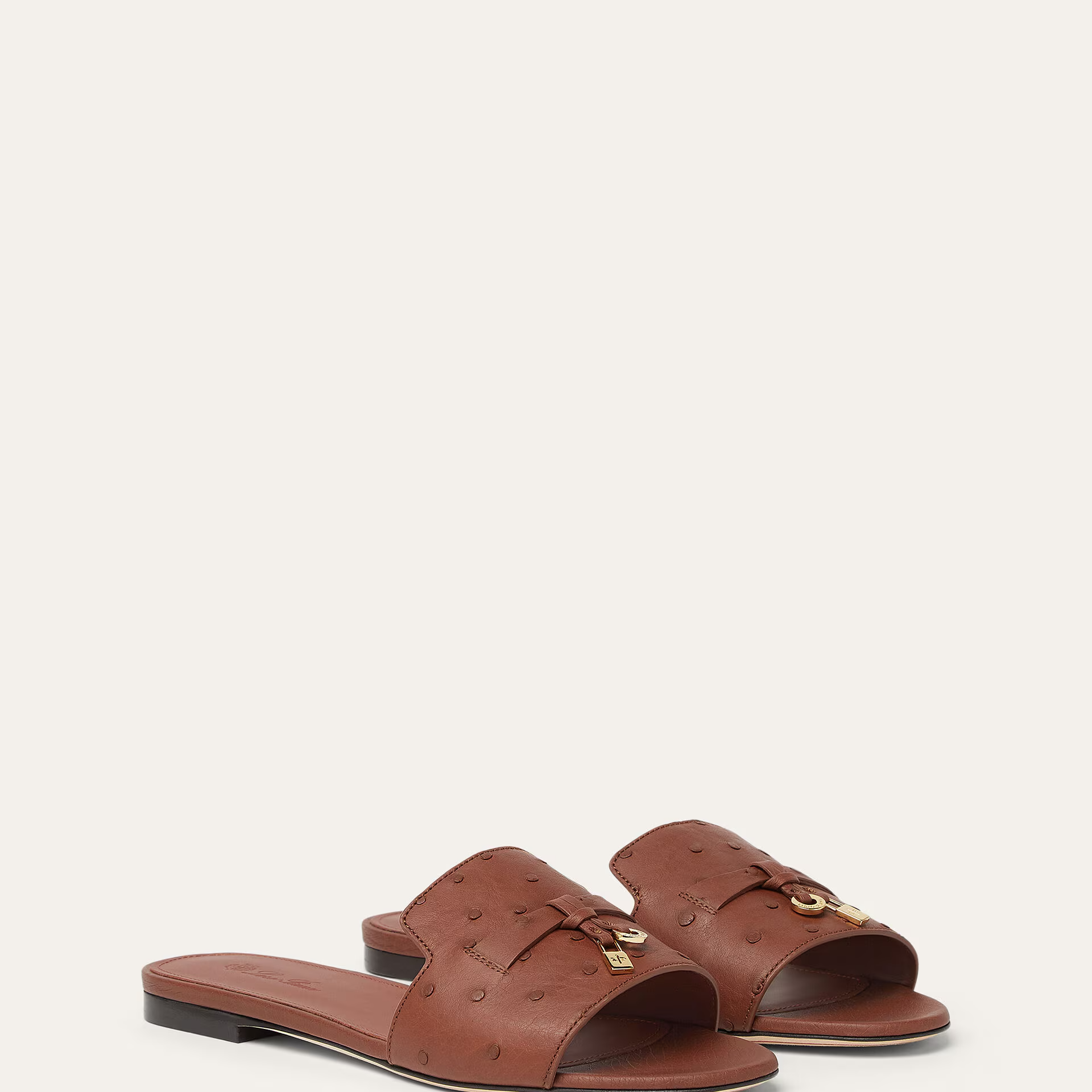 Loro Piana Summer Charms Sandal in Ostrich Leather
