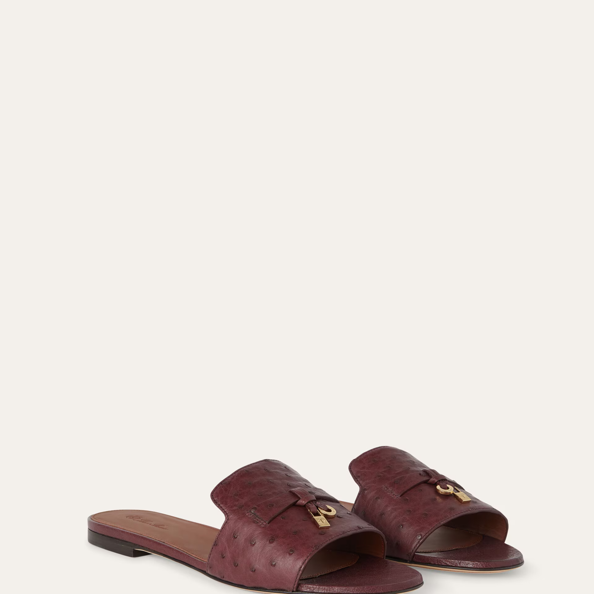Loro Piana Summer Charms Sandal in Ostrich Leather