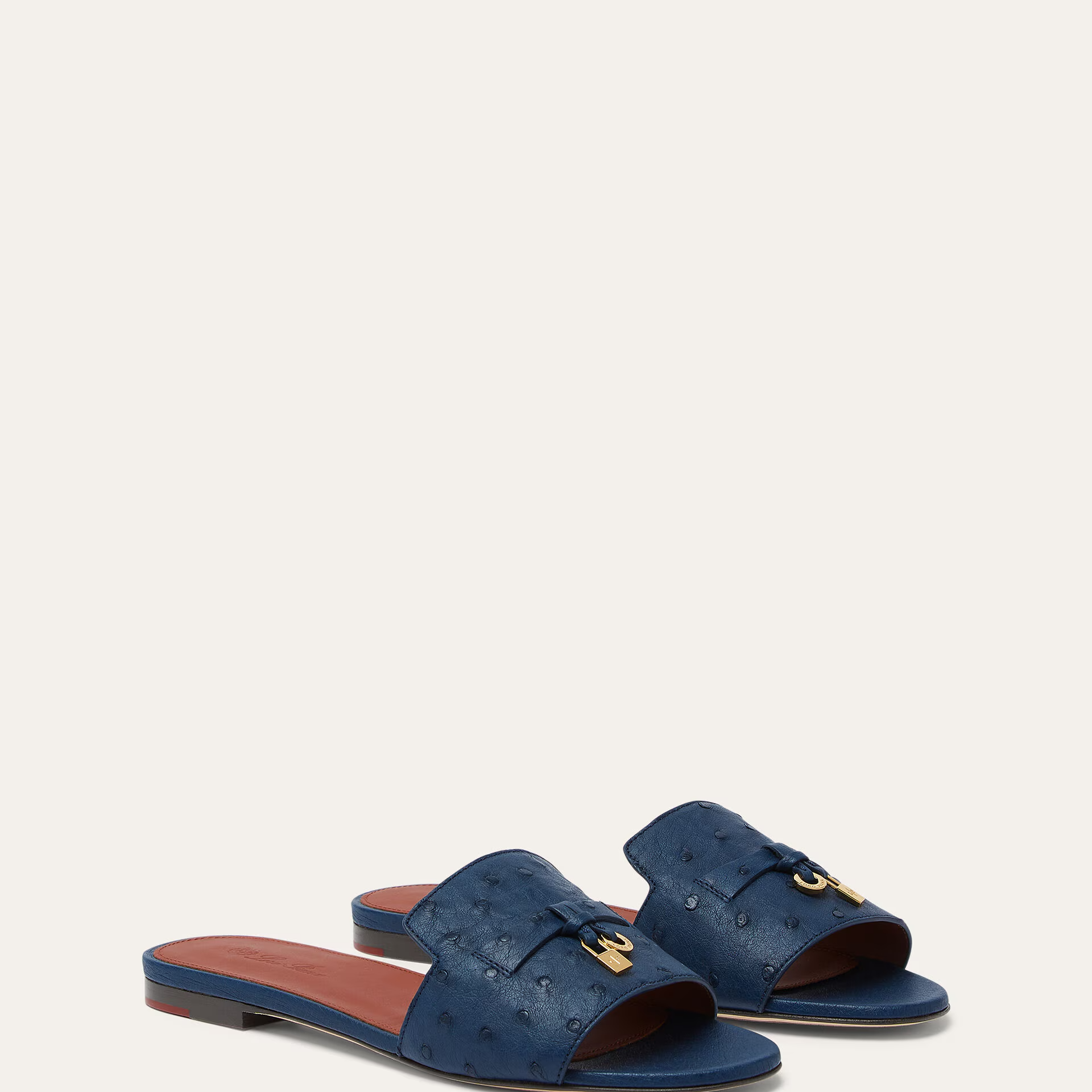 Loro Piana Summer Charms Sandal in Ostrich Leather
