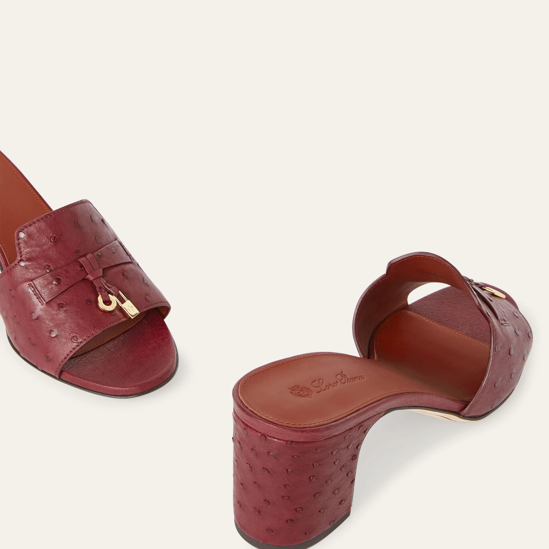 Loro Piana Summer Charms Sandal in Ostrich Leather