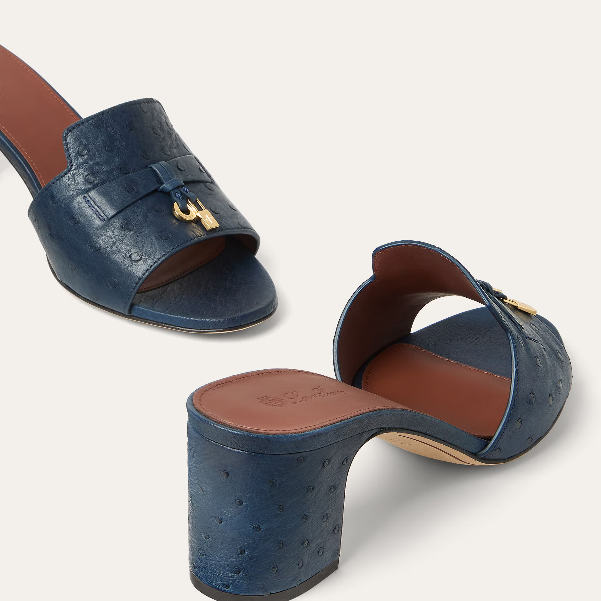 Loro Piana Summer Charms Sandal in Ostrich Leather
