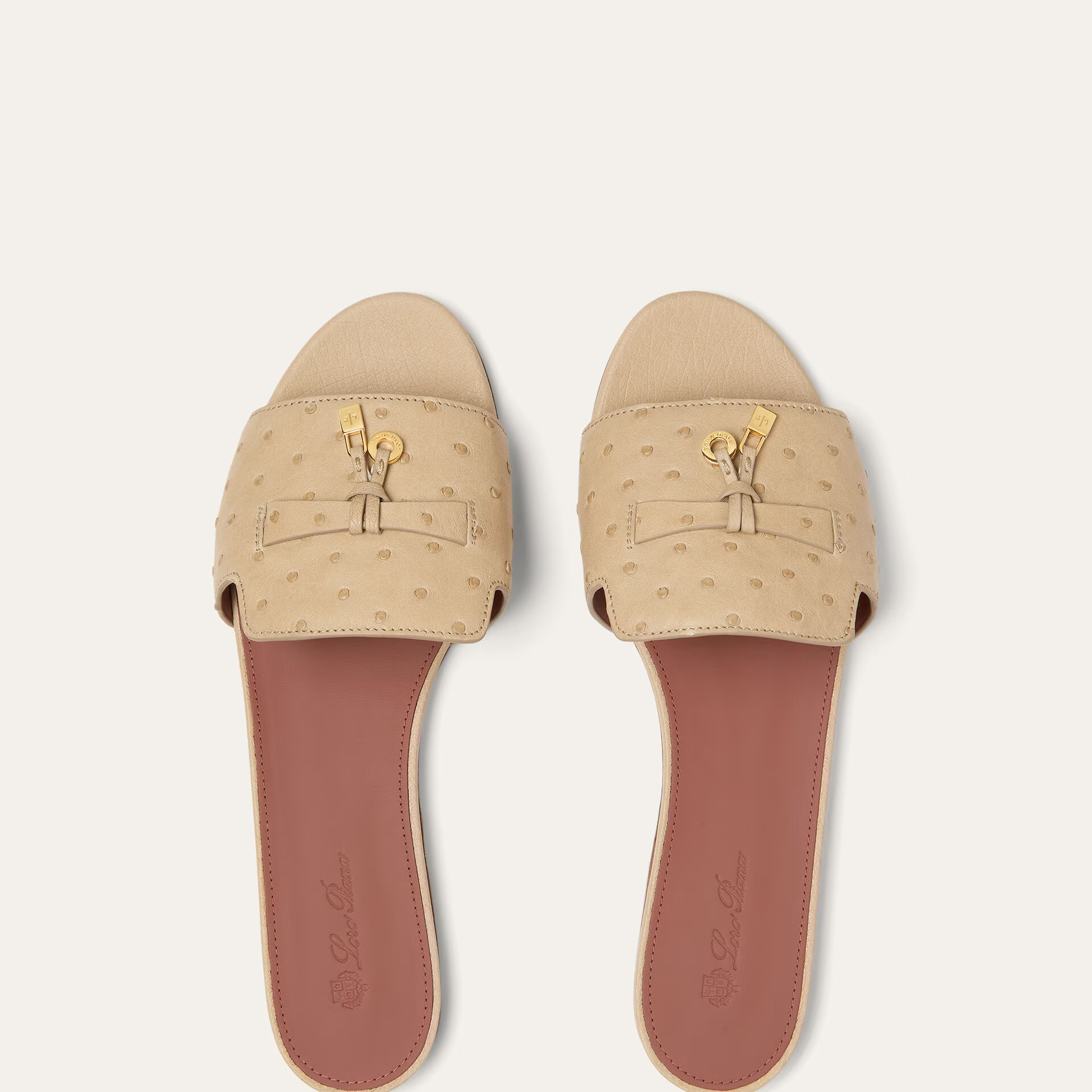 Loro Piana Summer Charms Sandal in Ostrich Leather