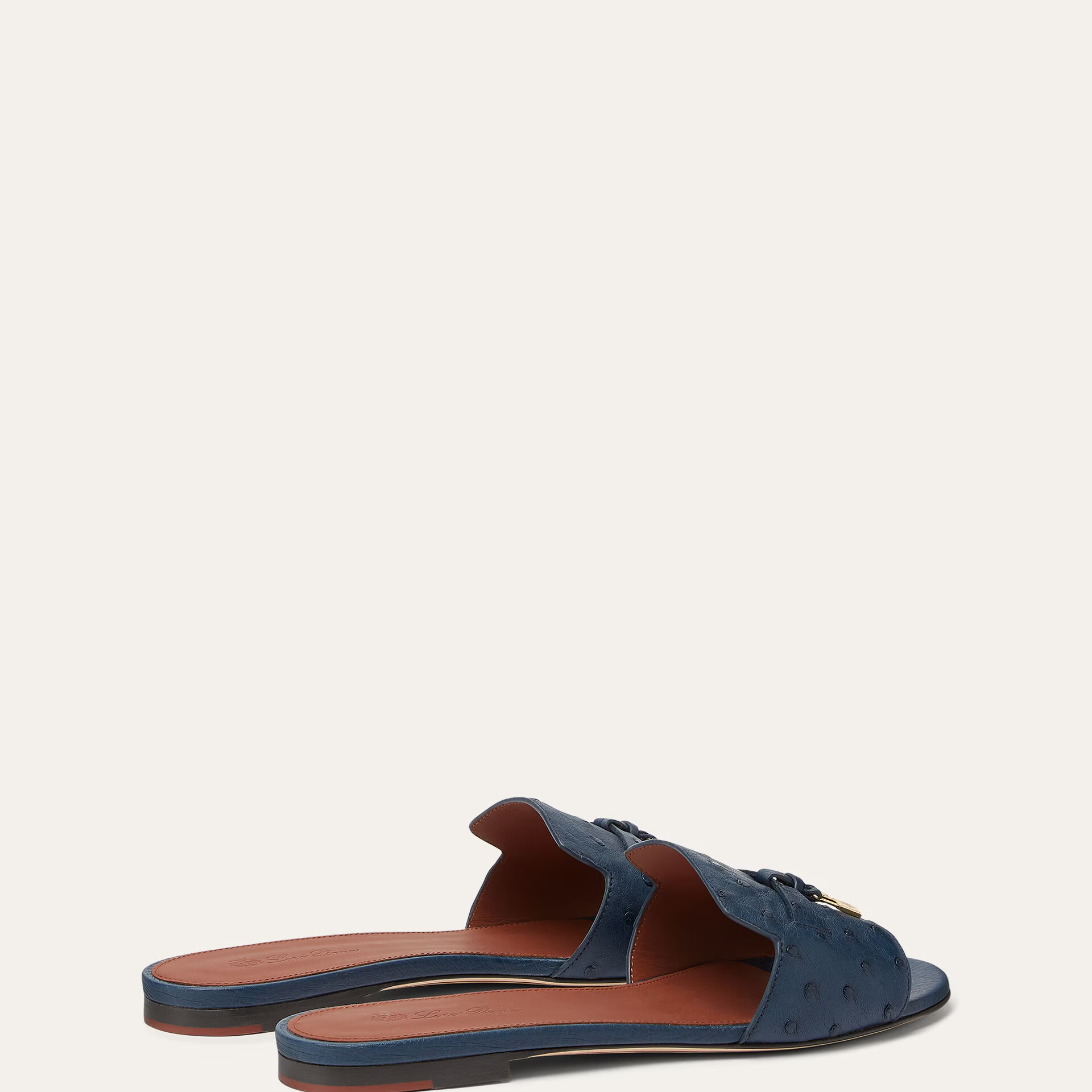 Loro Piana Summer Charms Sandal in Ostrich Leather