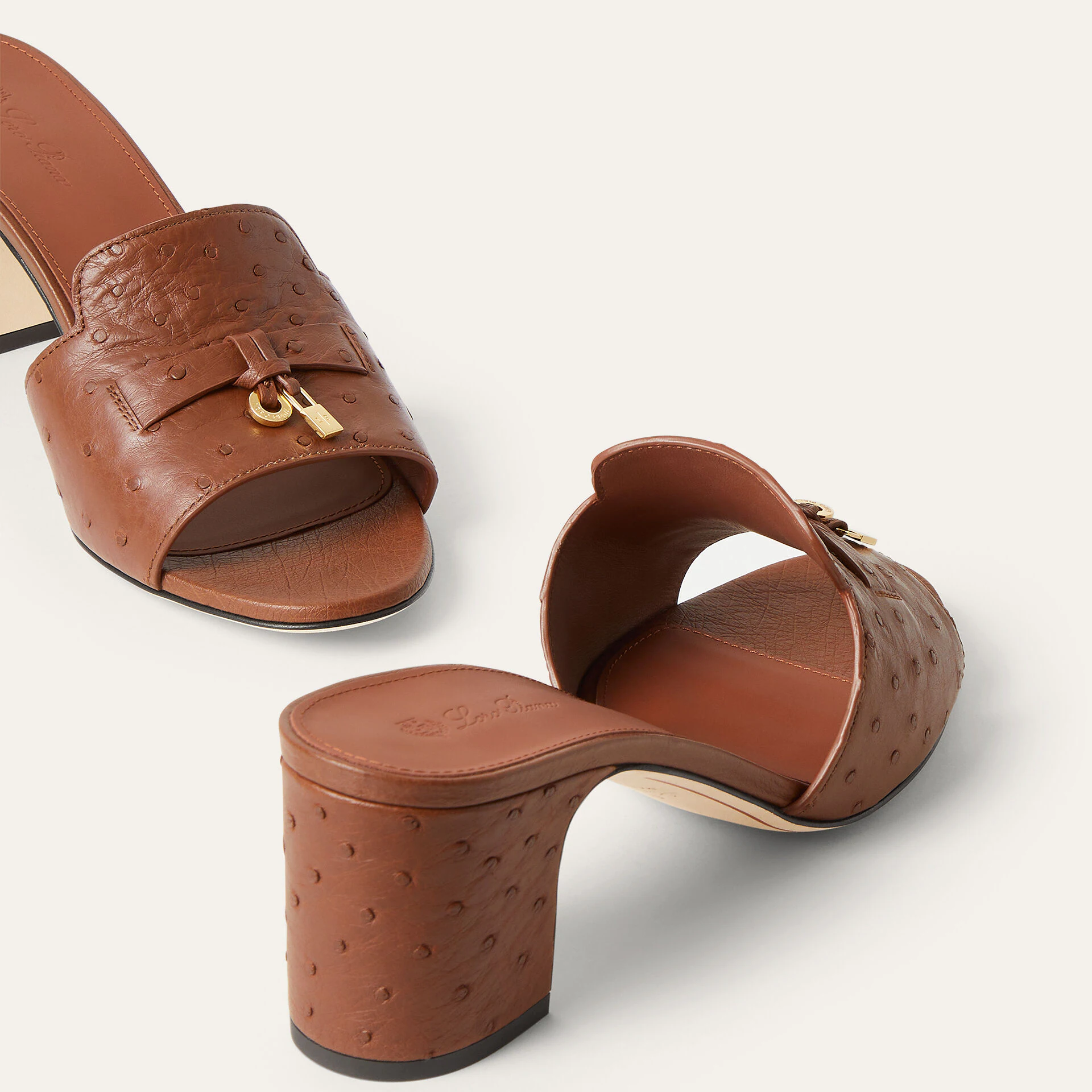 Loro Piana Summer Charms Sandal in Ostrich Leather