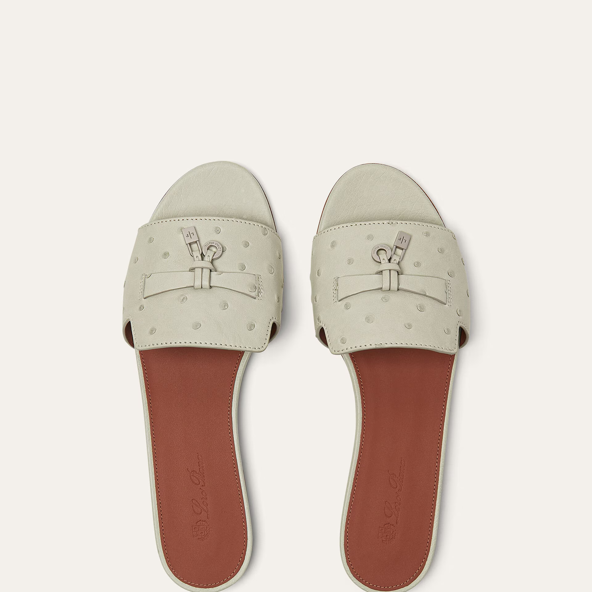 Loro Piana Summer Charms Sandal in Ostrich Leather