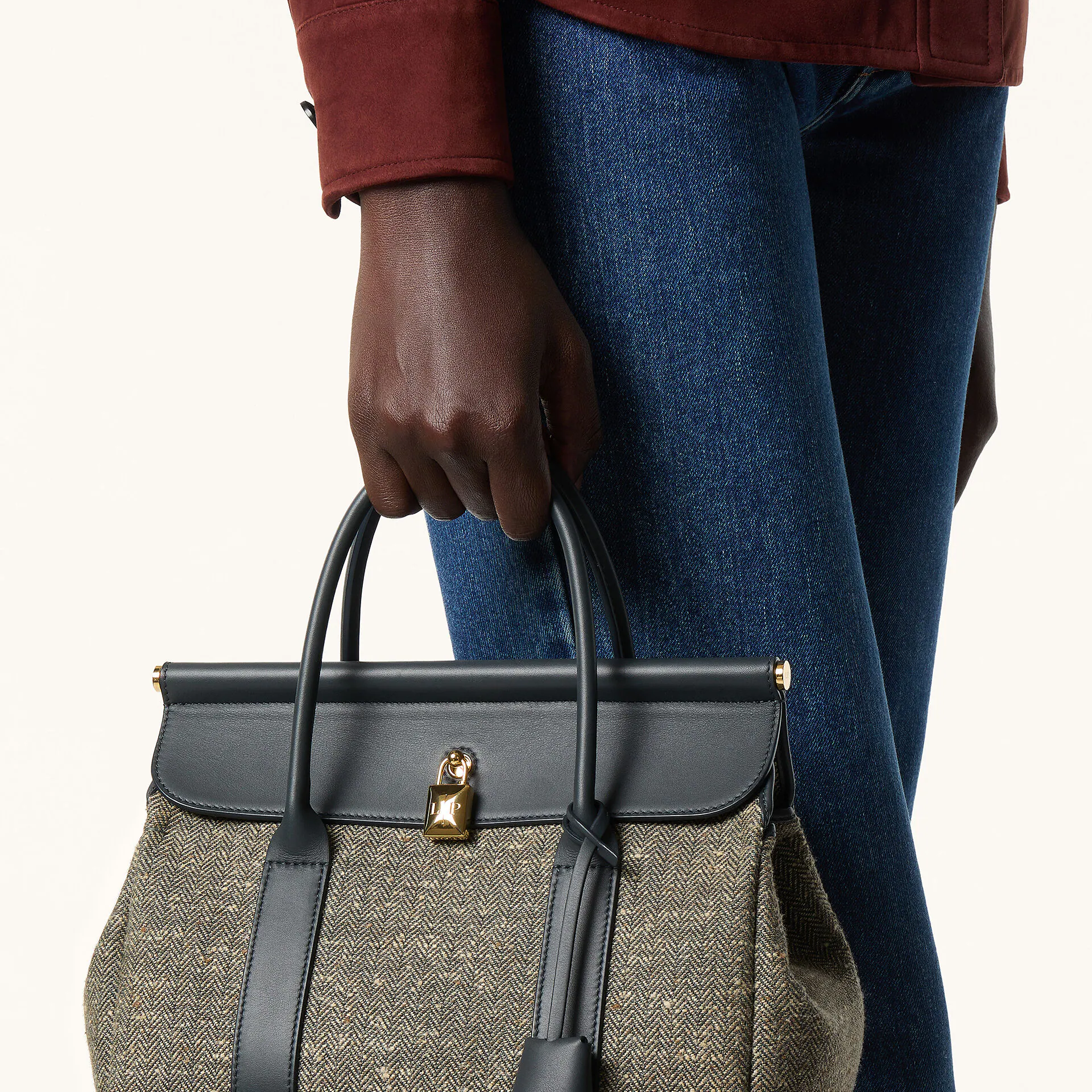 Loro Piana Loom bag L25 in Virgin Wool, Silk, Linen