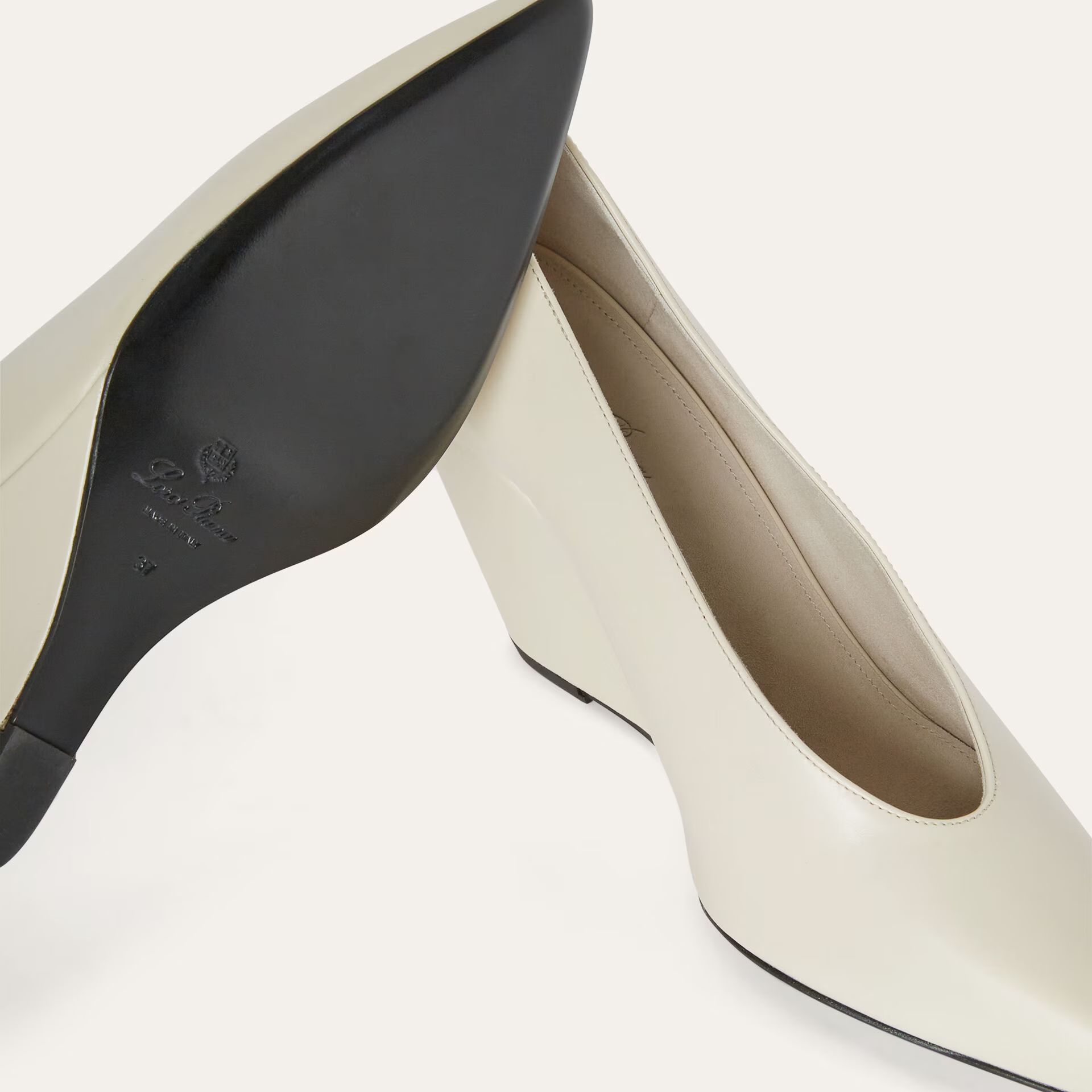 Loro Piana Viola High Wedge Pump in Calfskin