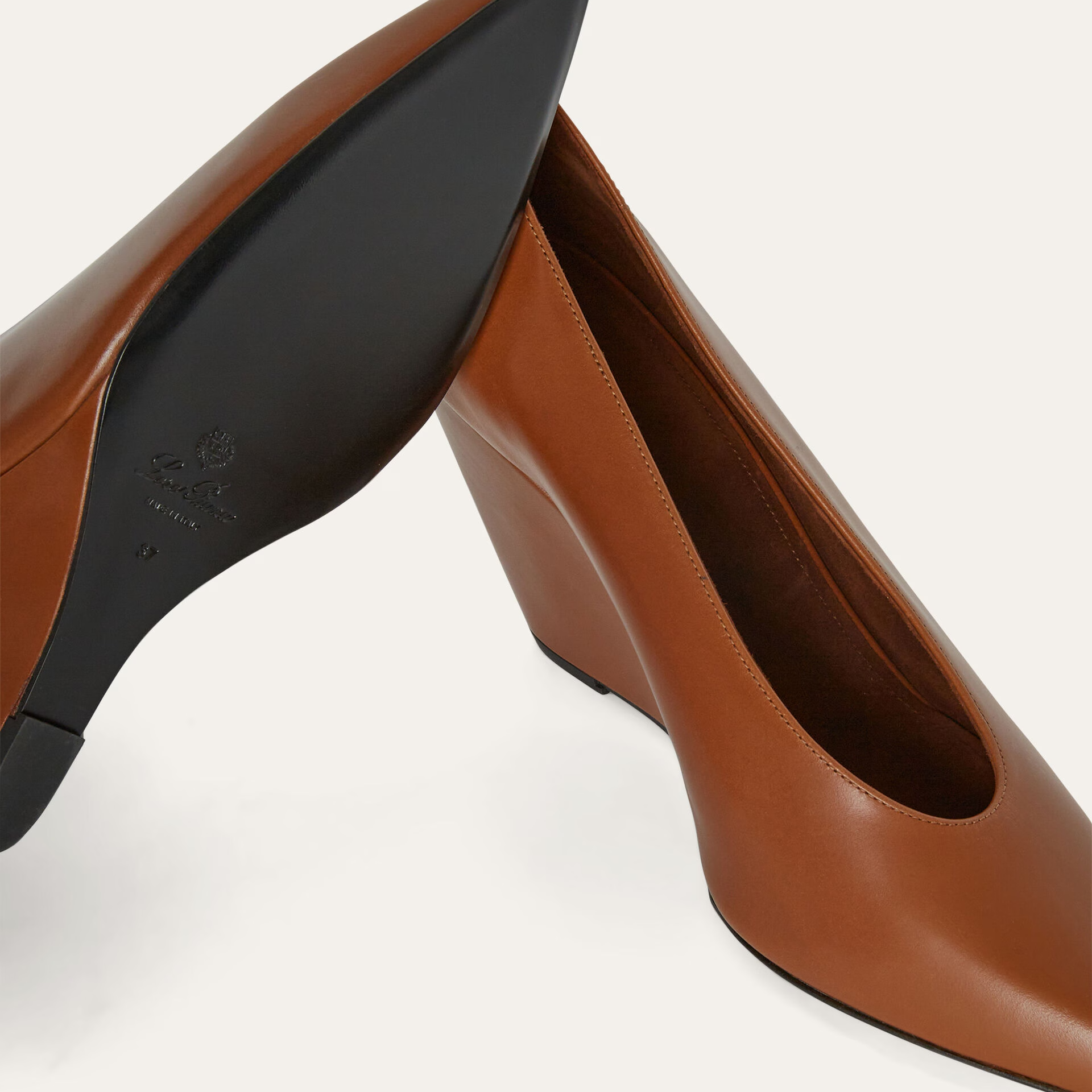 Loro Piana Viola High Wedge Pump in Calfskin
