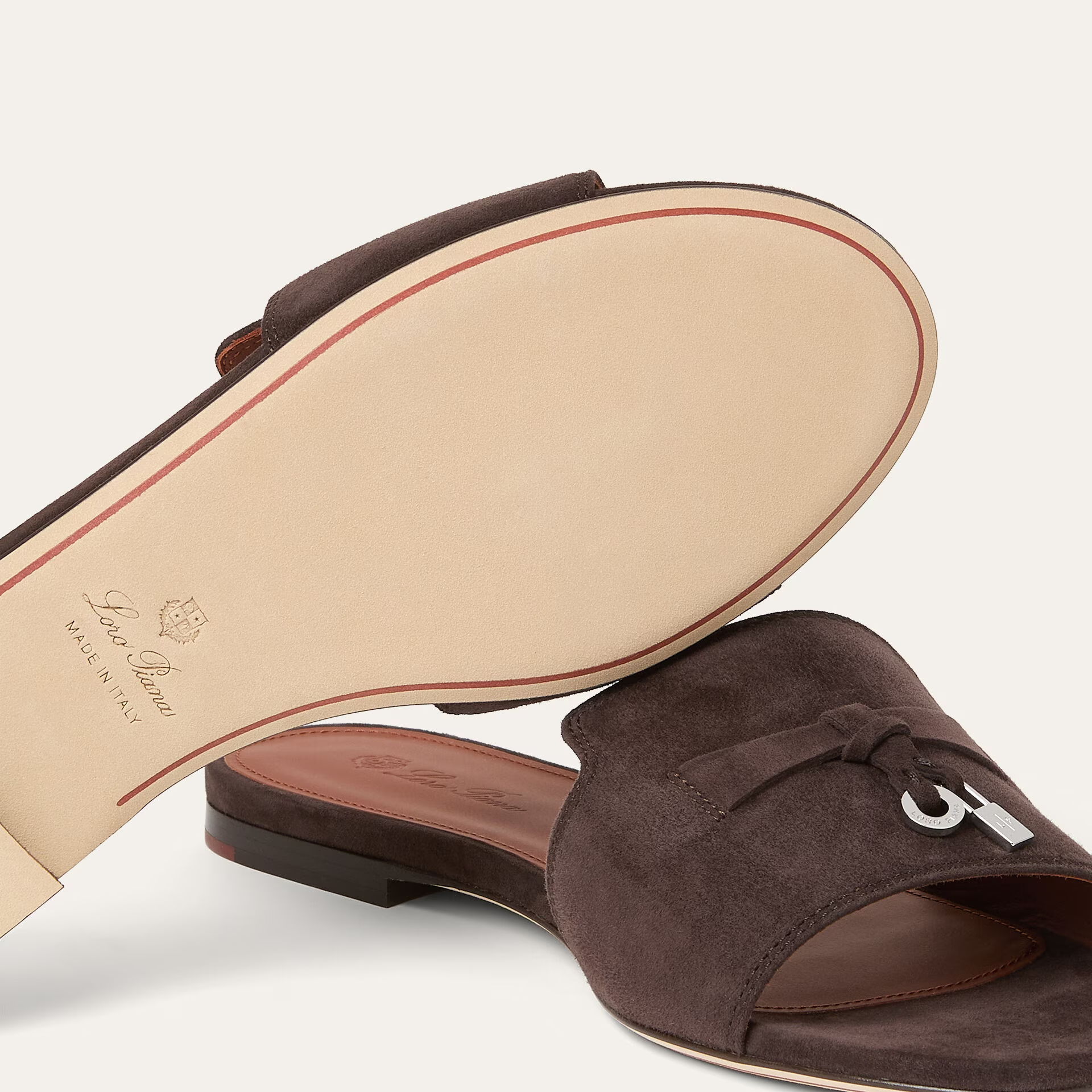 Loro Piana Summer Charms Sandal in Suede Goatskin