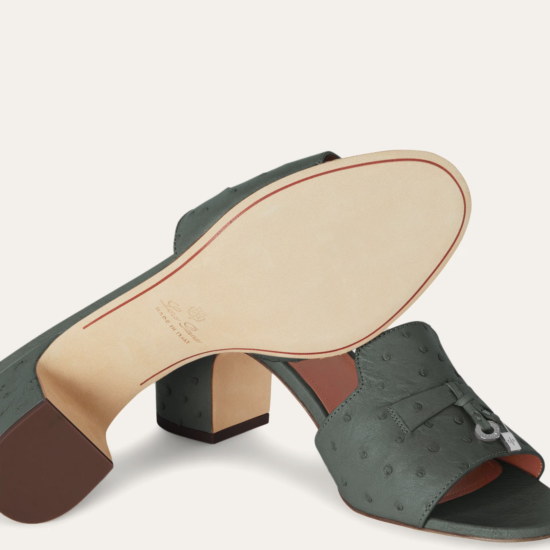 Loro Piana Summer Charms Sandal in Ostrich Leather