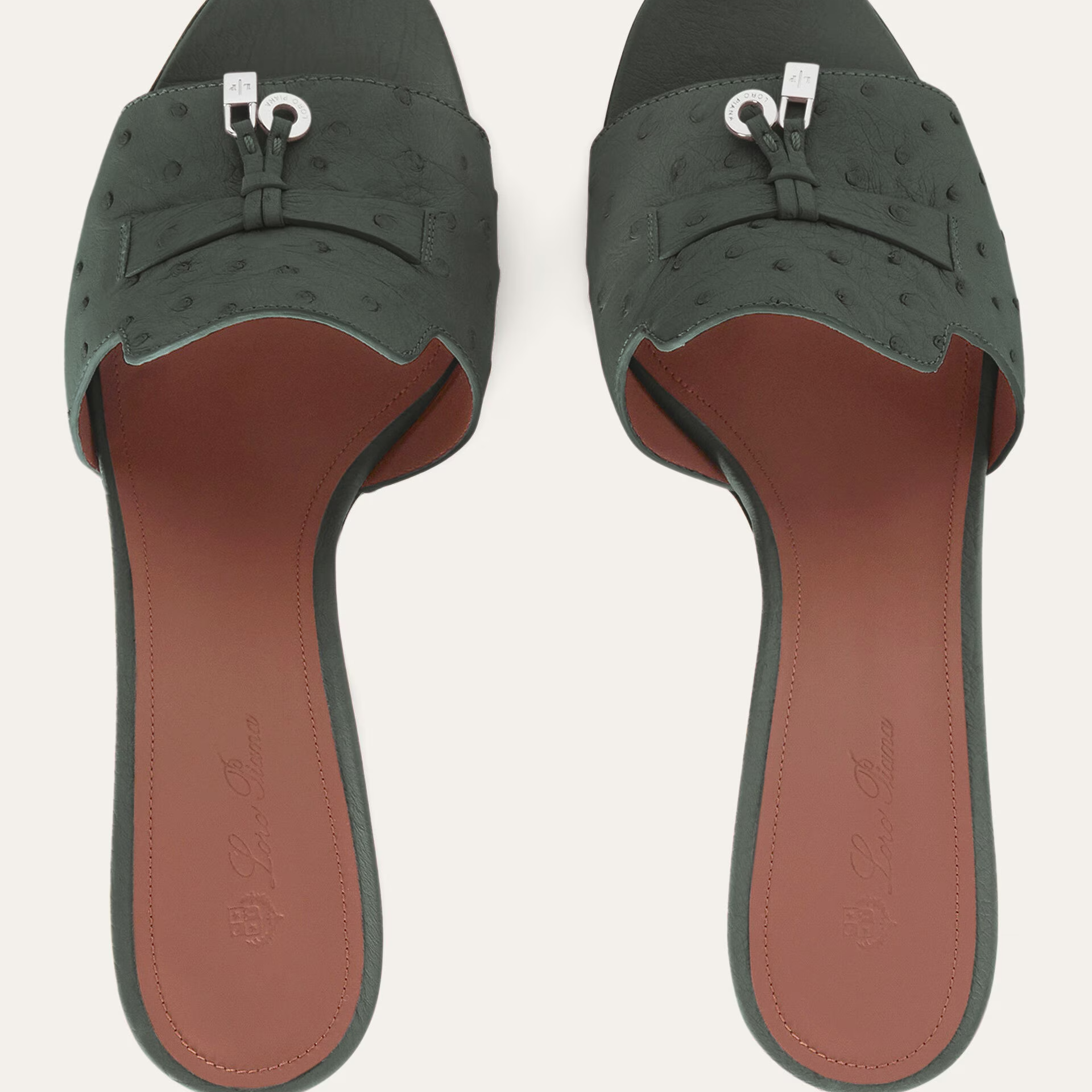 Loro Piana Summer Charms Sandal in Ostrich Leather