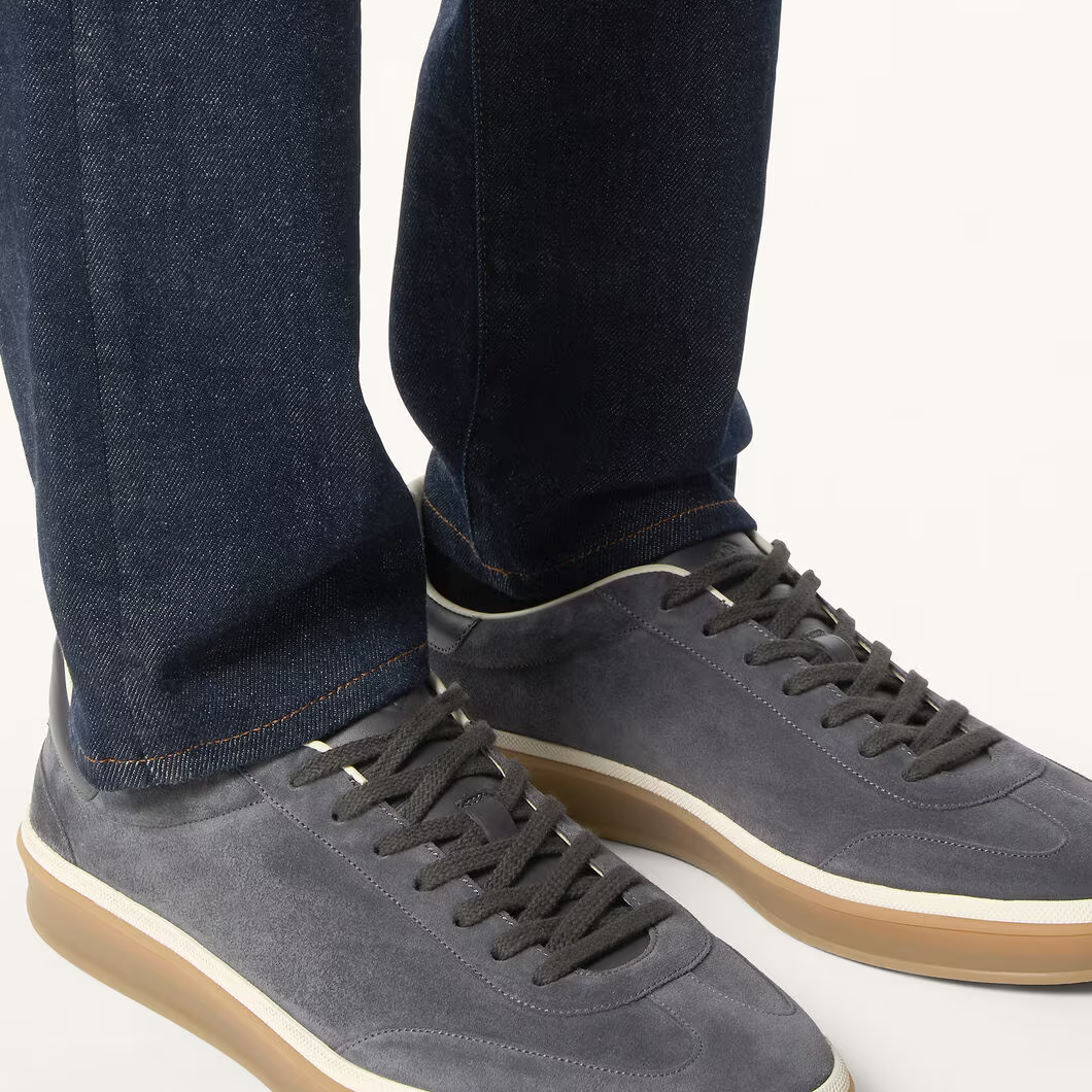 Loro Piana Tennis Walk Sneaker in Suede Calf Split