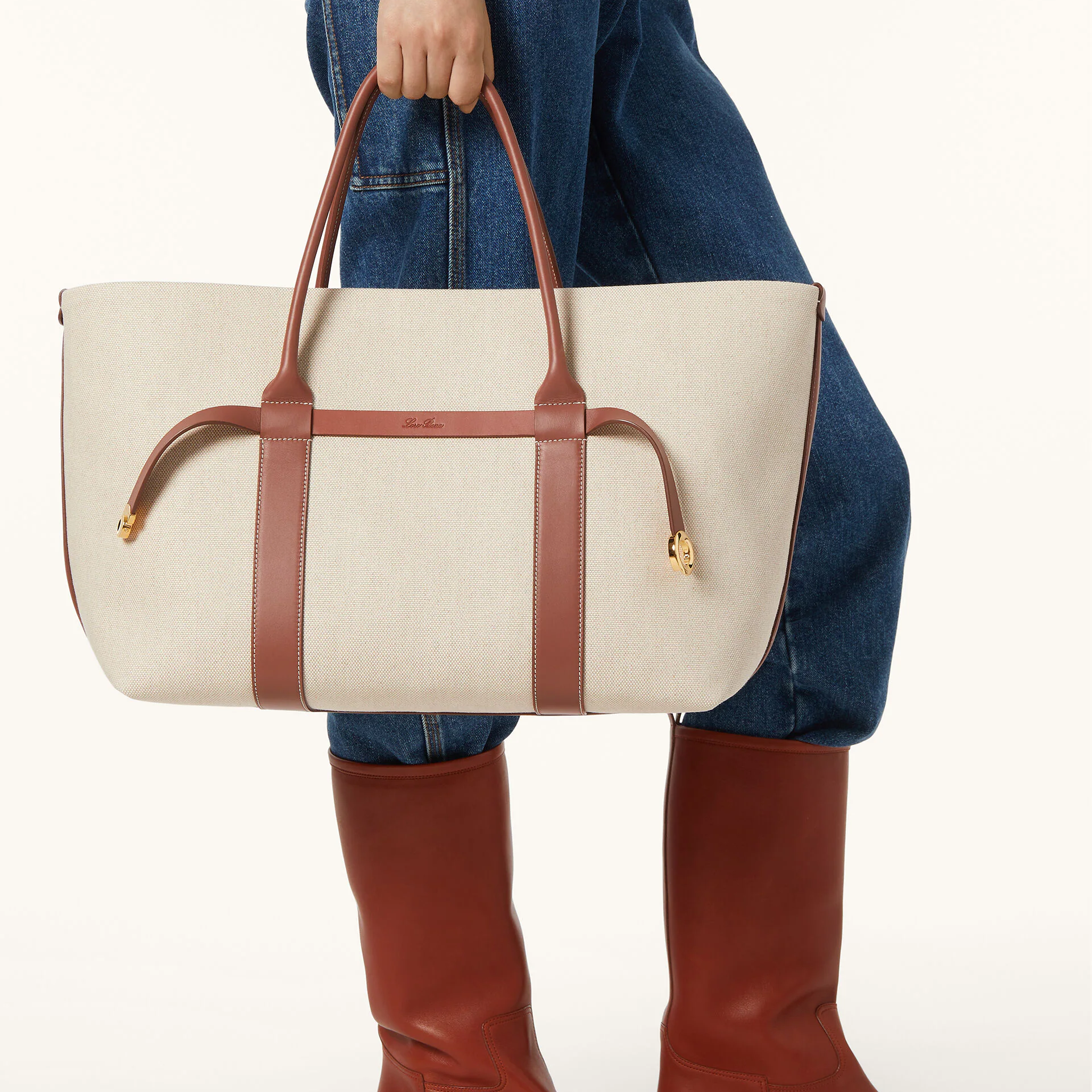Loro Piana Ghiera Shopper Large in Cotton, Linen