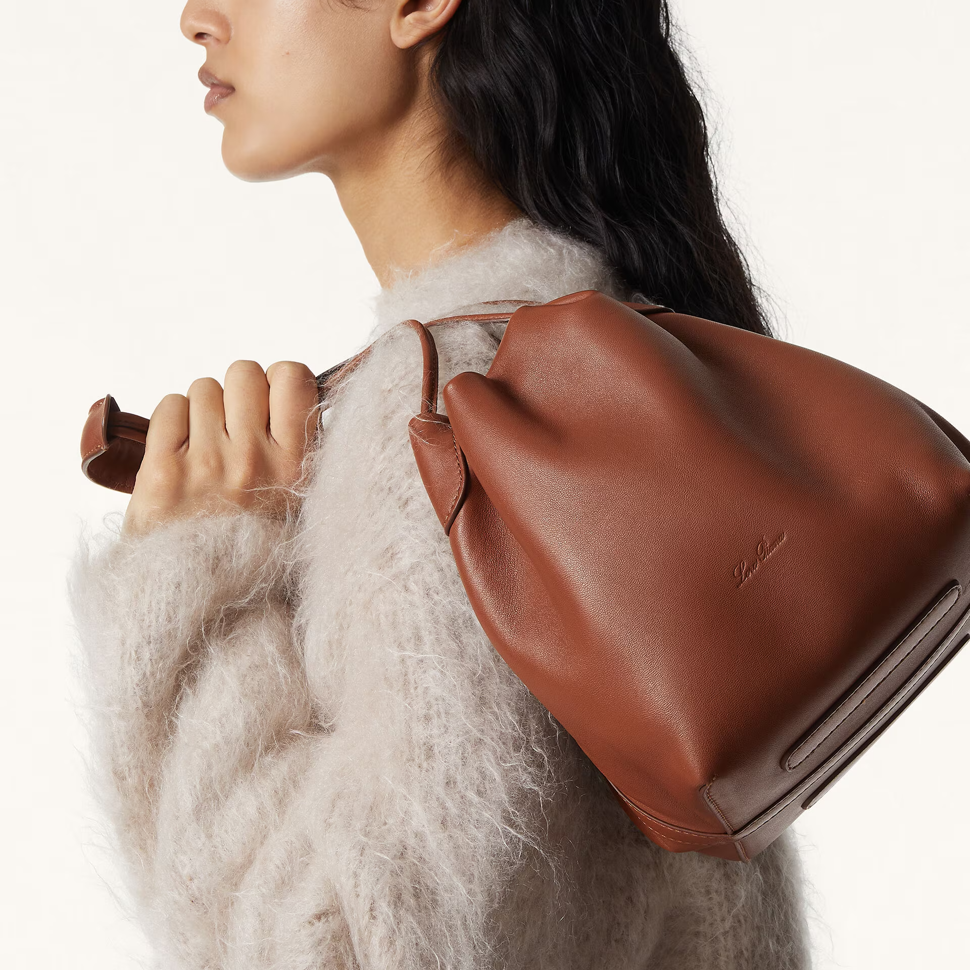 Loro Piana Small Bale Softy bag in Lambskin
