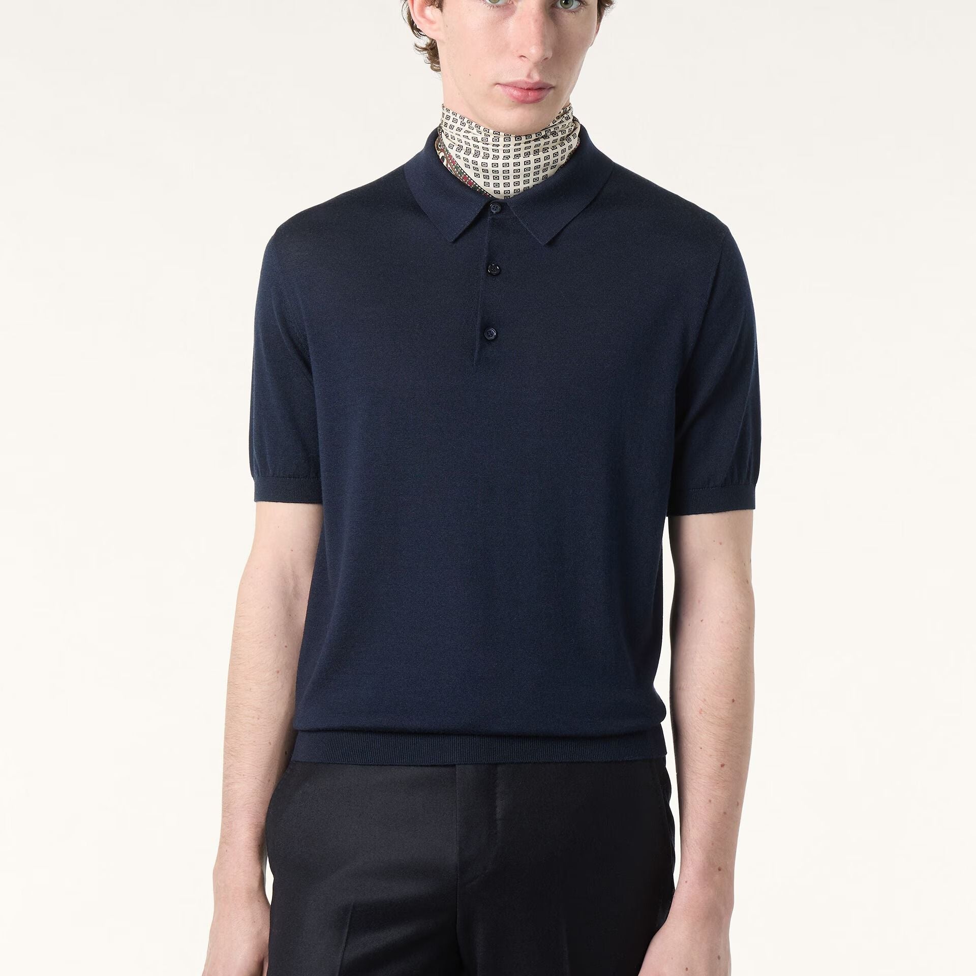 Loro Piana Sottile Polo Shirt in Virgin Wool, Cashmere, Silk