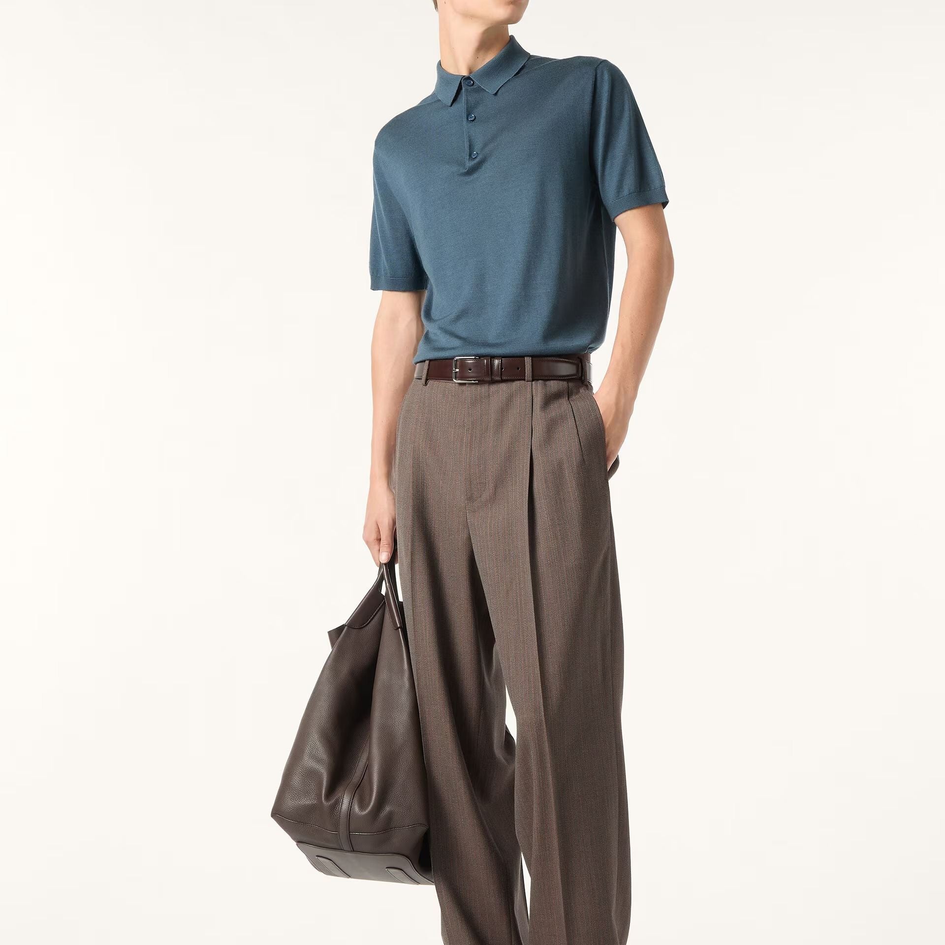 Loro Piana Sottile Polo Shirt in Virgin Wool, Cashmere, Silk