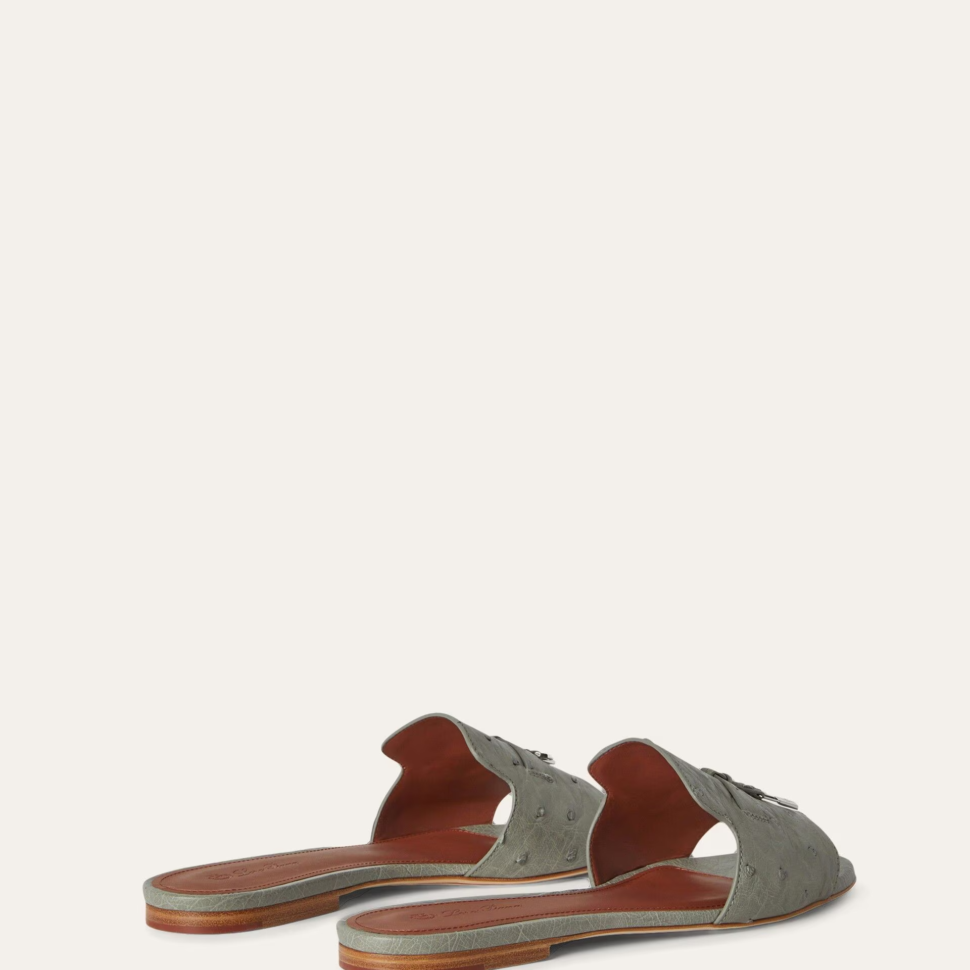 Loro Piana Summer Charms Sandal in Ostrich Leather