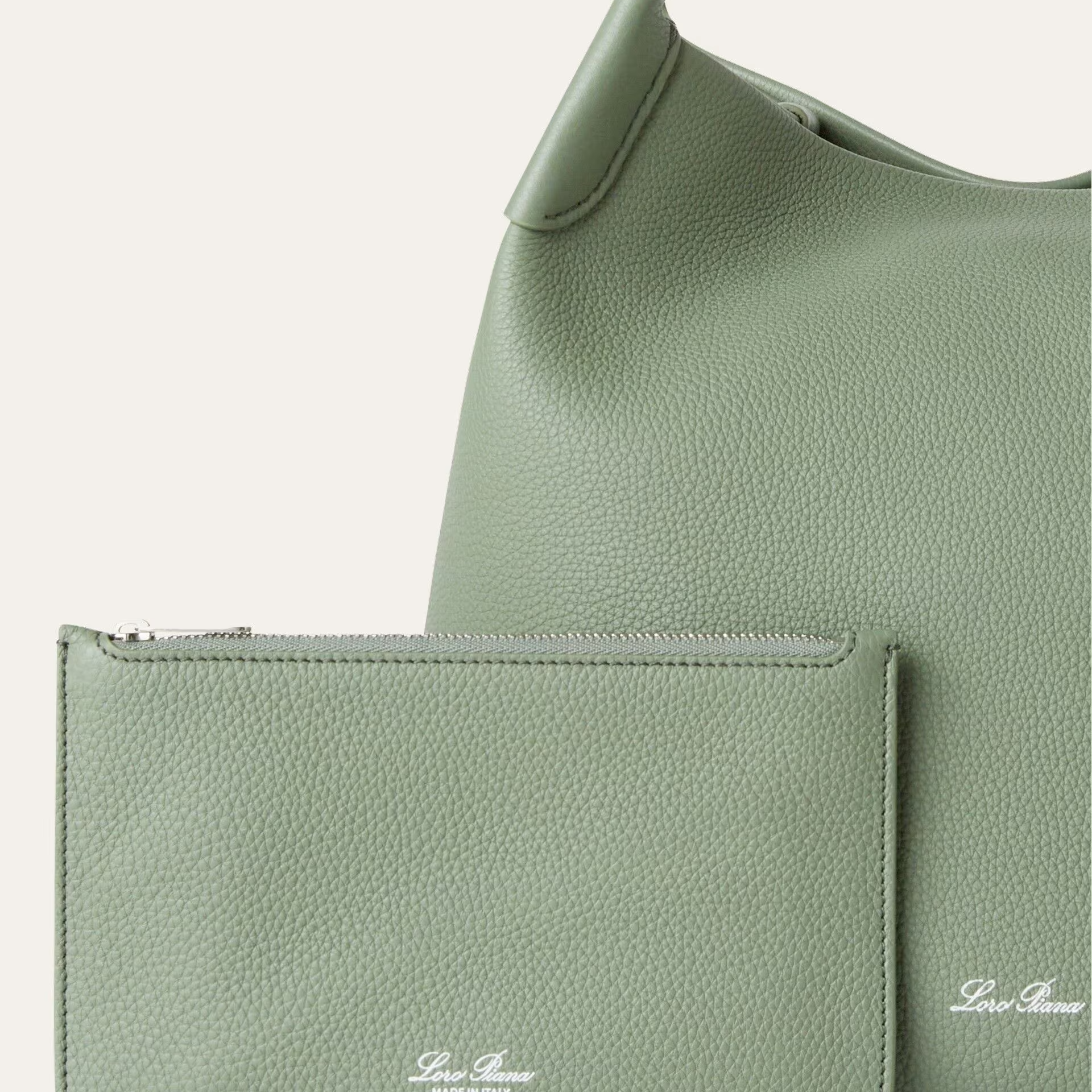Loro Piana Large Bale bag in Grained Calfskin