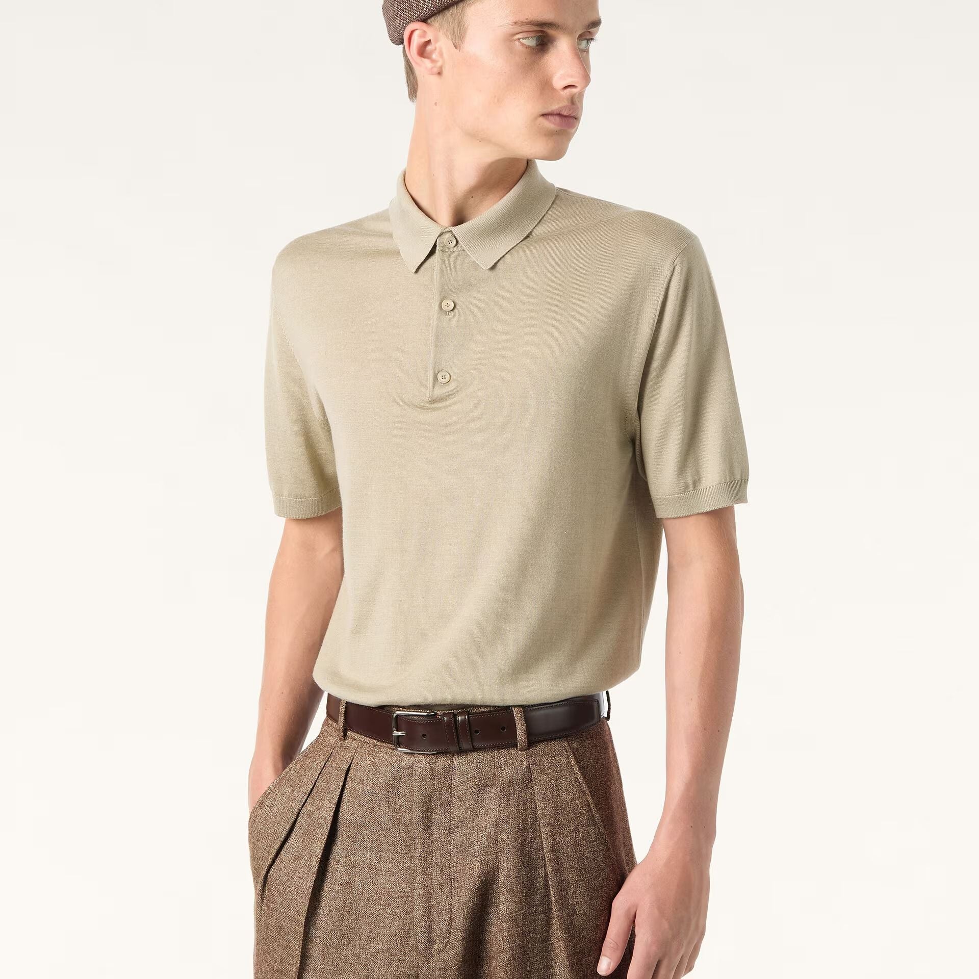 Loro Piana Sottile Polo Shirt in Virgin Wool, Cashmere, Silk