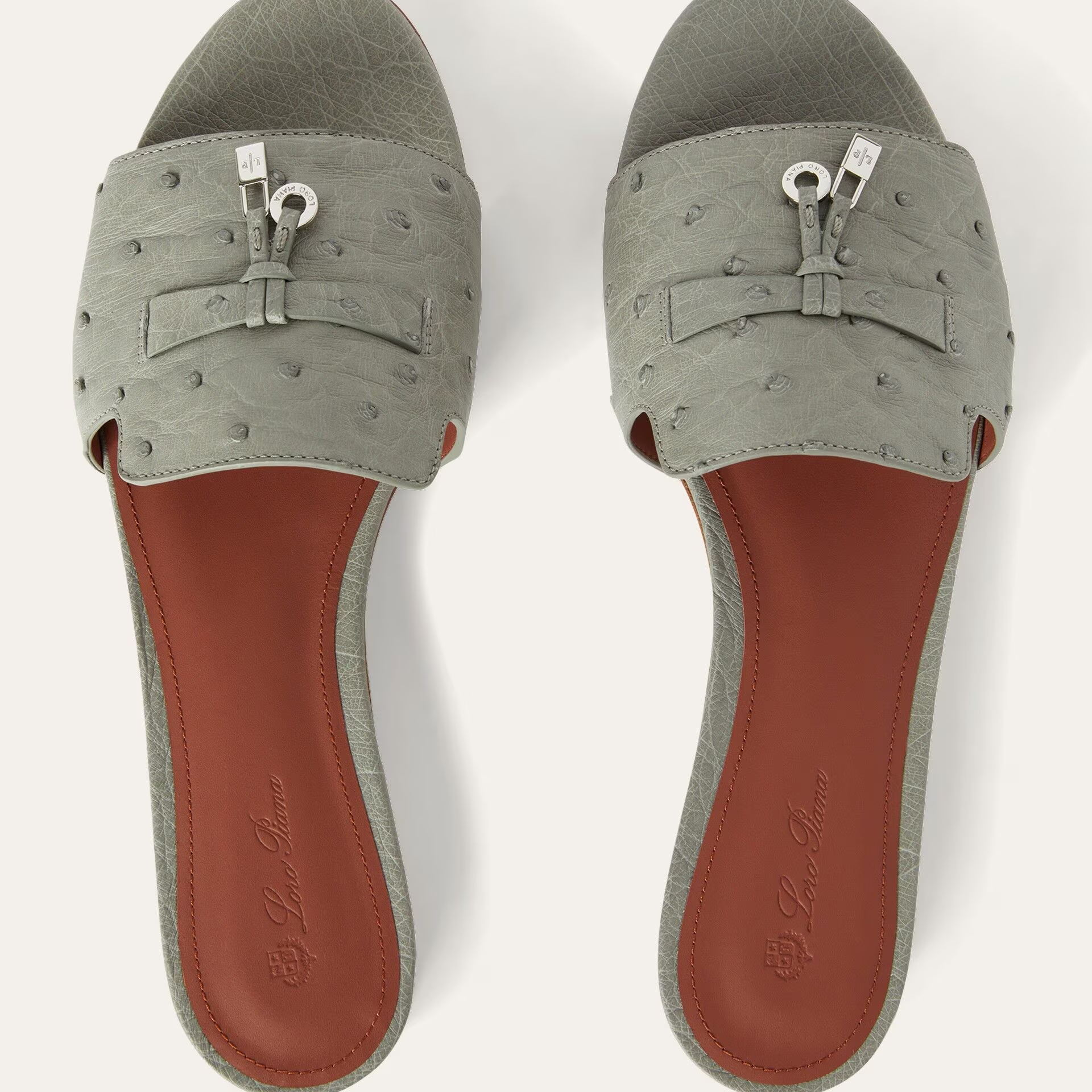 Loro Piana Summer Charms Sandal in Ostrich Leather